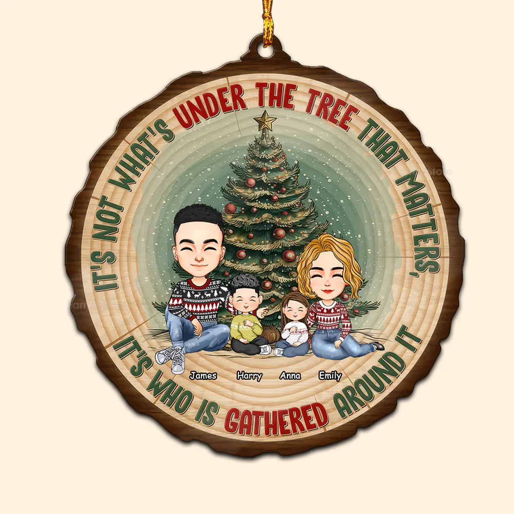 Who Is Gathered Around It - Personalized Wood Ornament - Gift For Family Members -  CL33 NA94 - Image 6