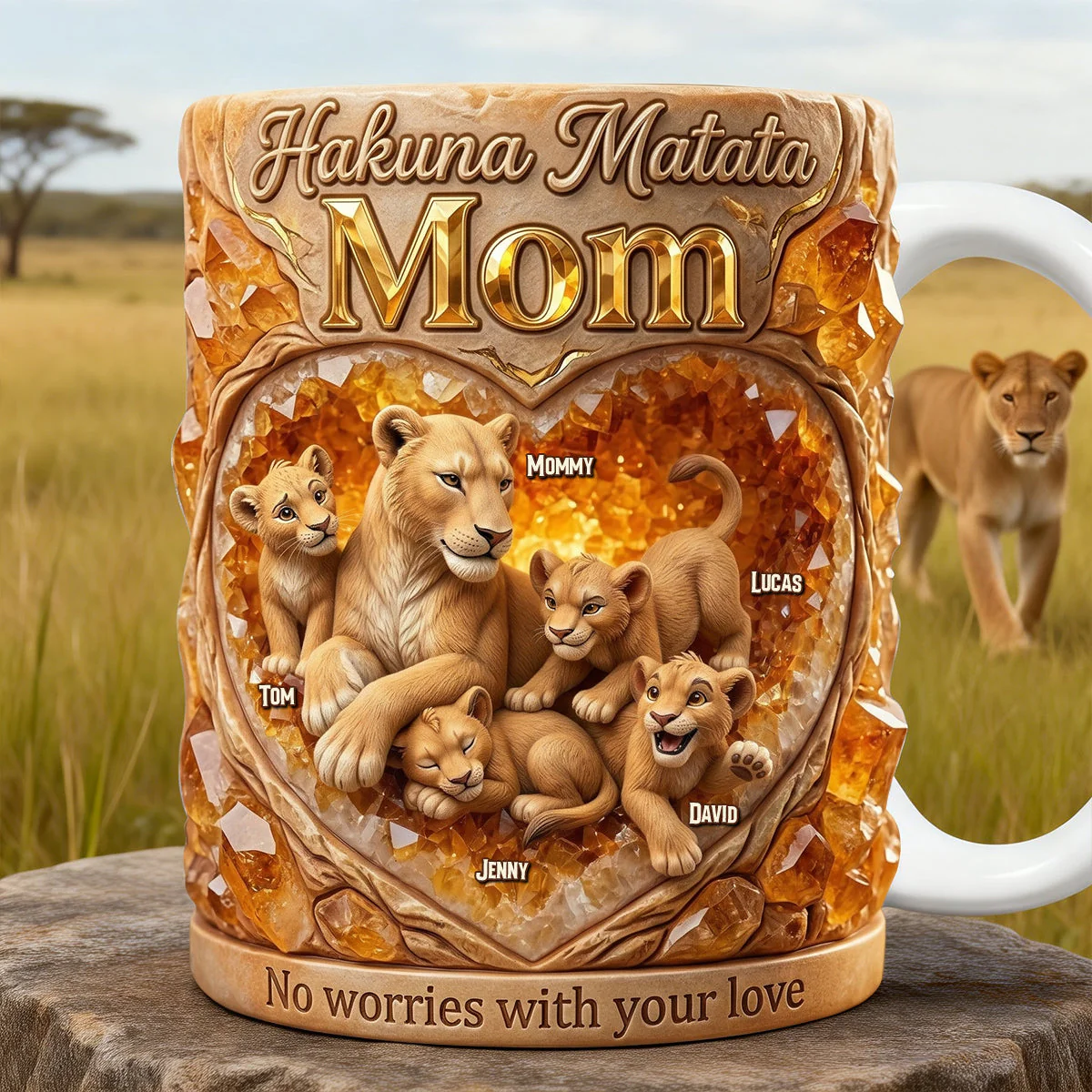Wild Spirit Mommy - Personalized White Mug - Gift For Mom, Grandma