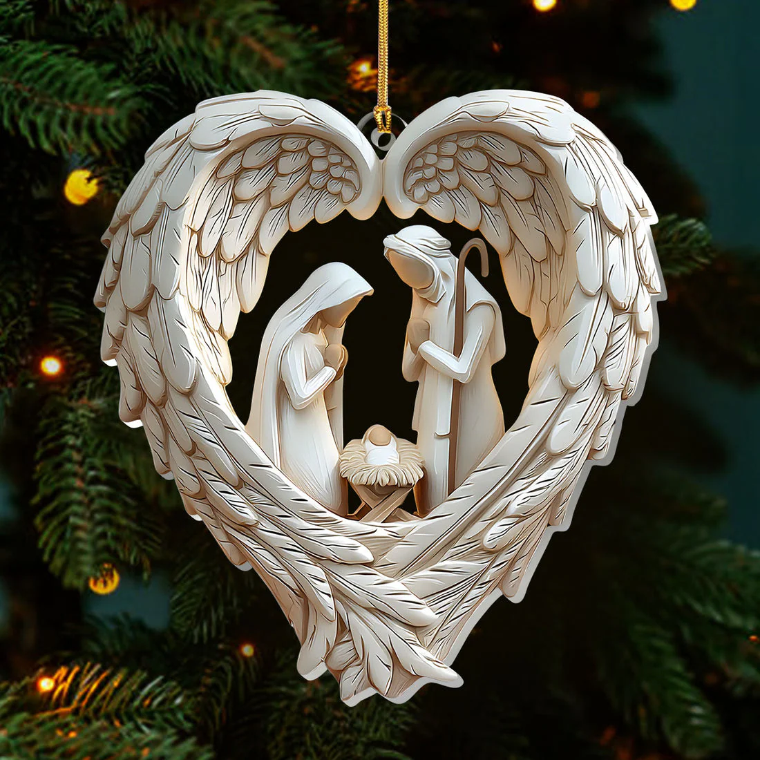 Wings Of The Holy Night - 1-Layer Acrylic Ornament HL128 - Image 4