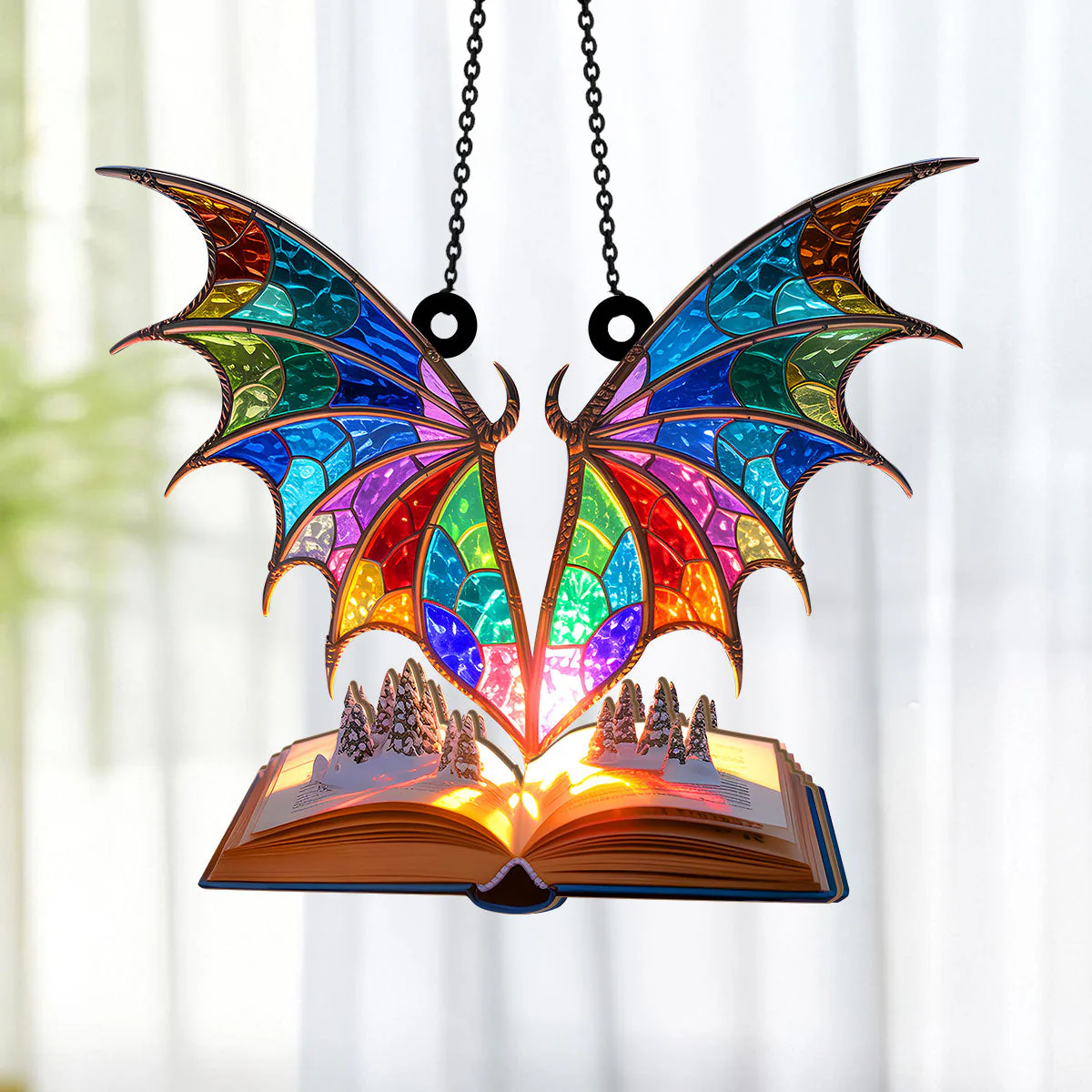 Wings of Winterlight - Personalized Window Hanging Suncatcher - Image 5
