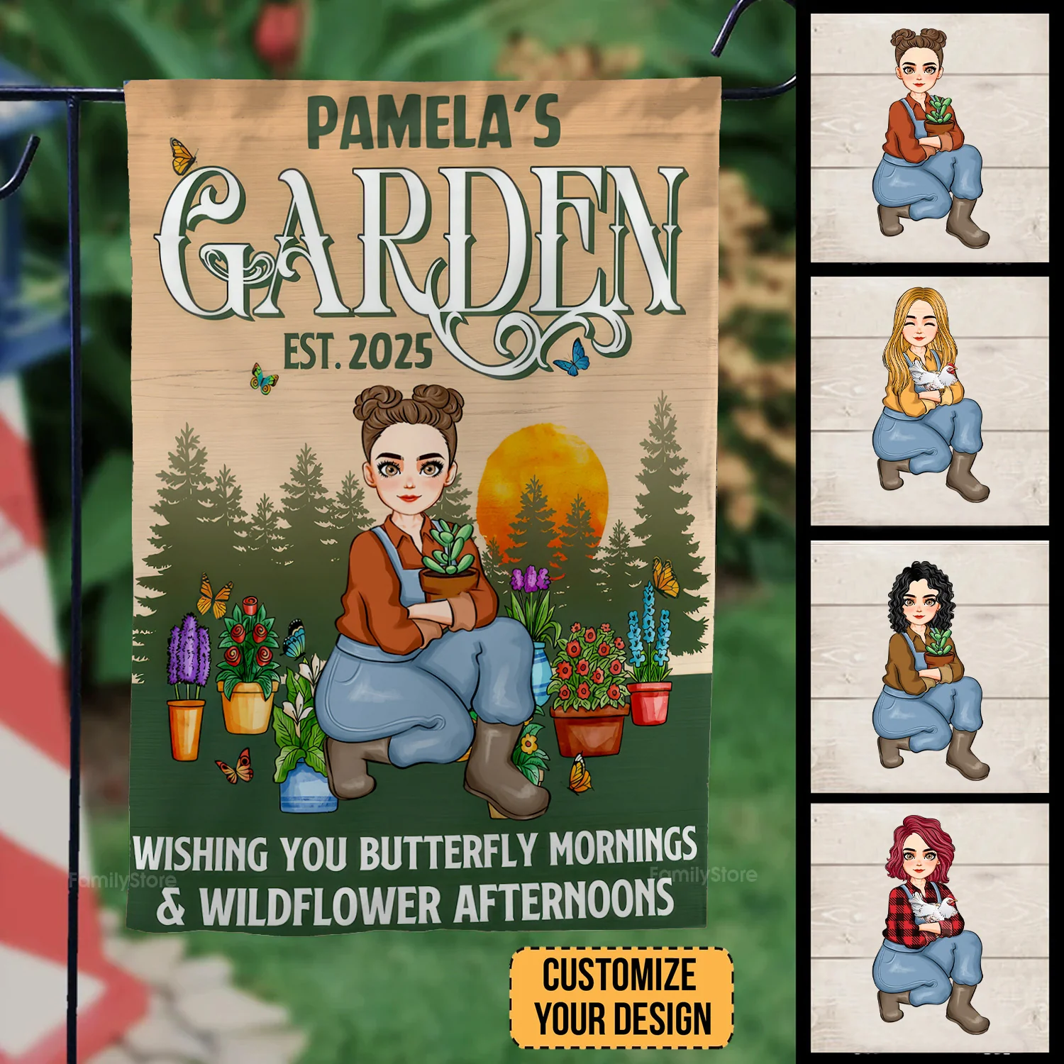 Wishing You Butterfly Mornings - Personalized Flag - Gift For Gardening Lovers, Gardeners | GR17 NH96 - Image 2