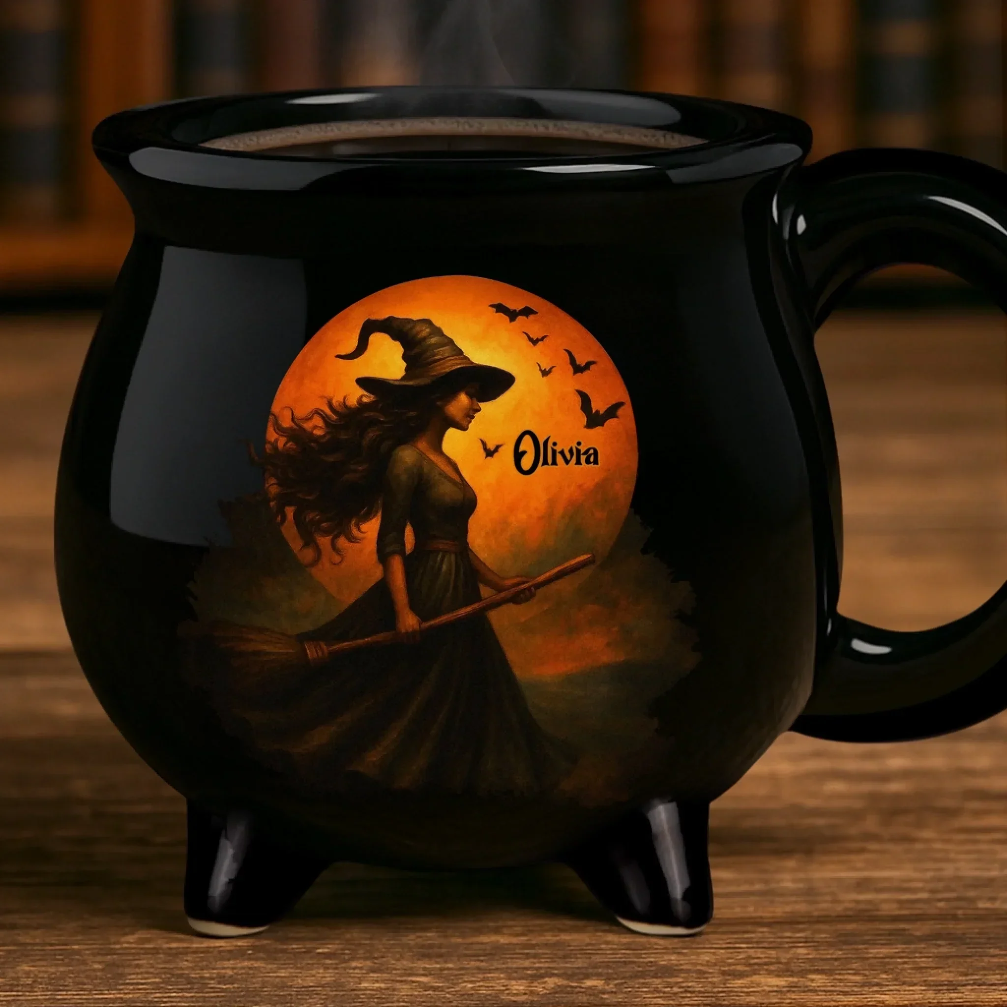 Witching You A Wicked Brew - Custom Witch Cauldron Coffee Mug - Personalized Halloween Witchy Gifts For Besties, Sisters, BFF, Family, Yourself - Image 6
