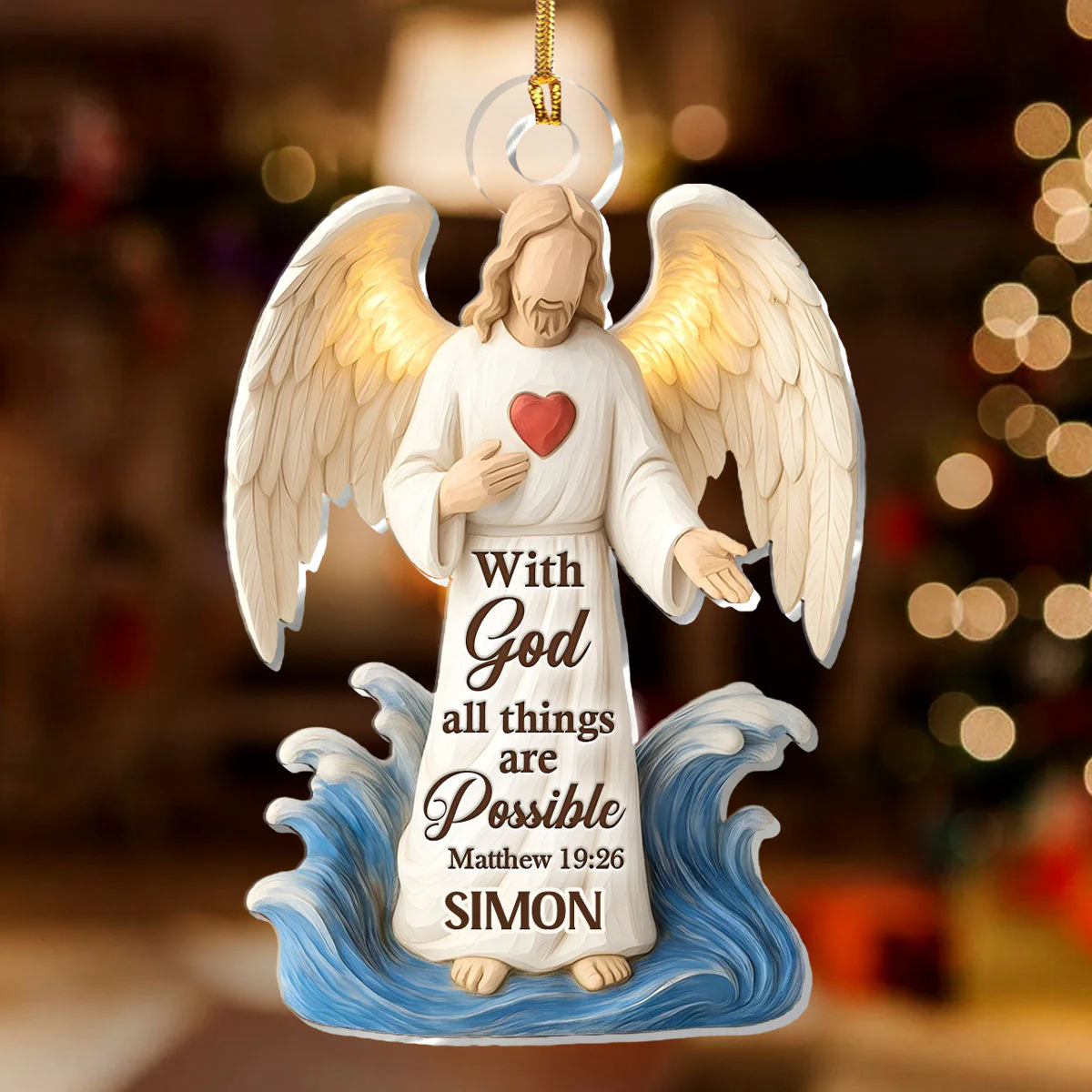 With God All Things Are Possible - Personalized Acrylic Ornament HL128 - Image 2