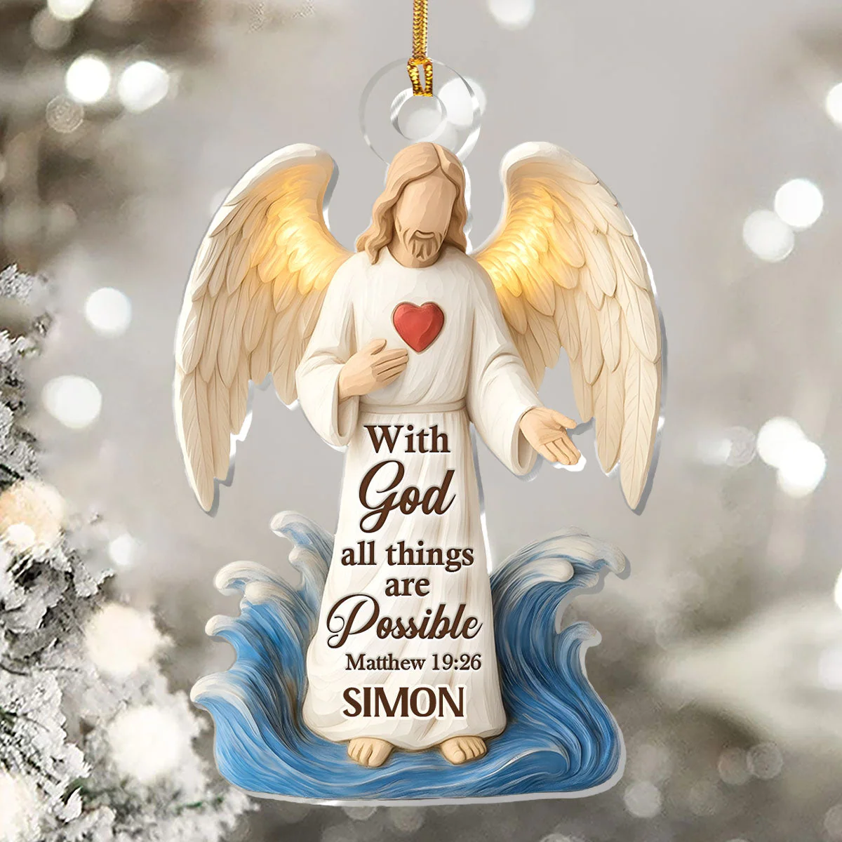 With God All Things Are Possible - Personalized Acrylic Ornament HL128 - Image 5