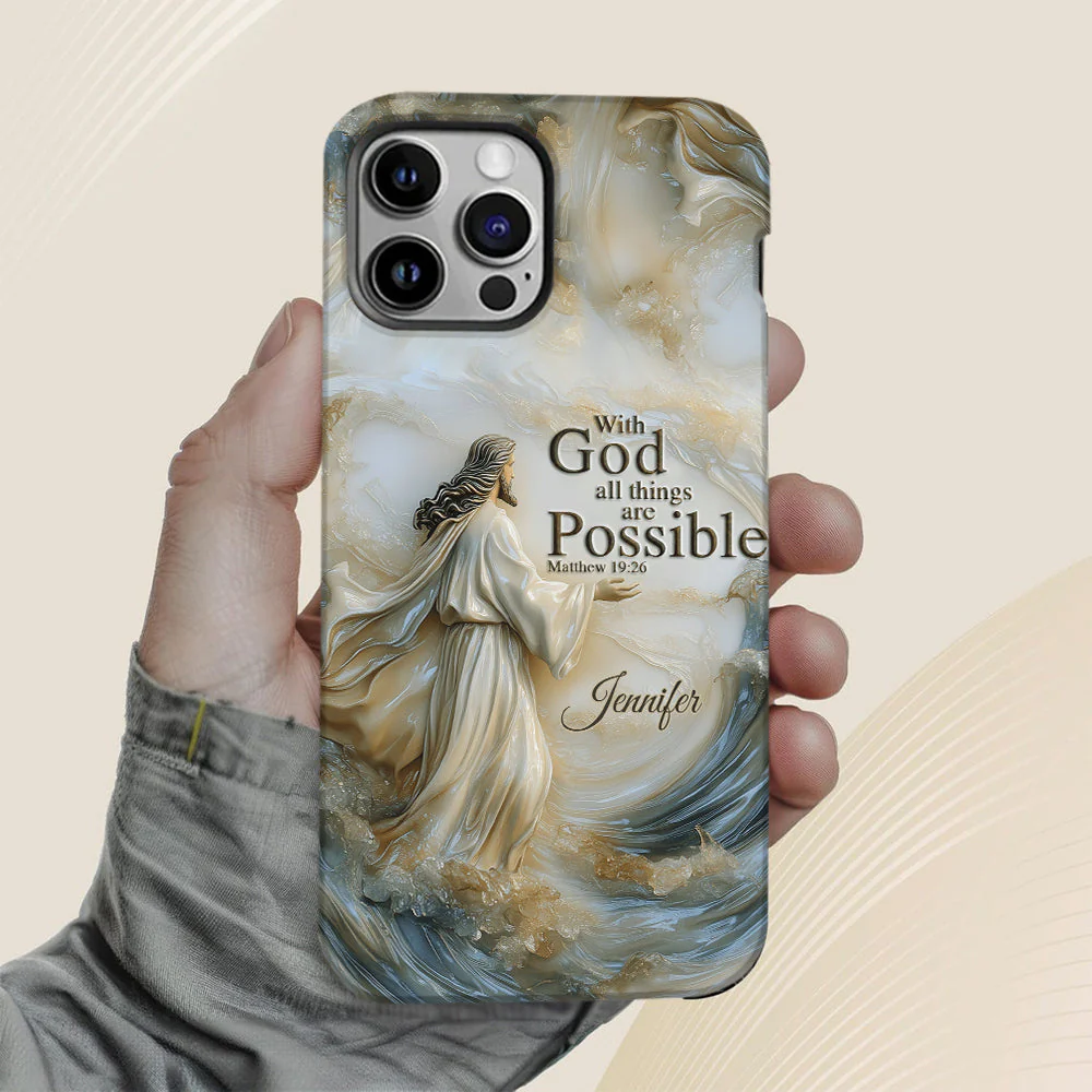 With God All Things Are Possible – Personalized Christian Accent Phone Case – Gift for Christian BA01 - Image 5