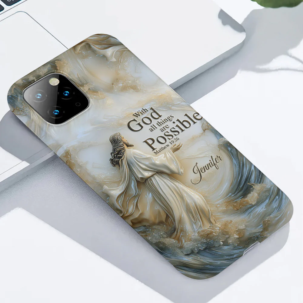 With God All Things Are Possible – Personalized Christian Accent Phone Case – Gift for Christian BA01 - Image 7