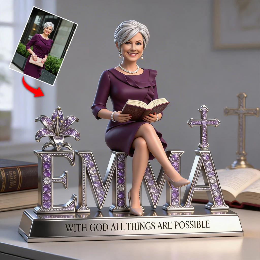 With God All Things Are Possible - Personalized Christian Custom Shaped Acrylic Plaque - Gift For Grandma