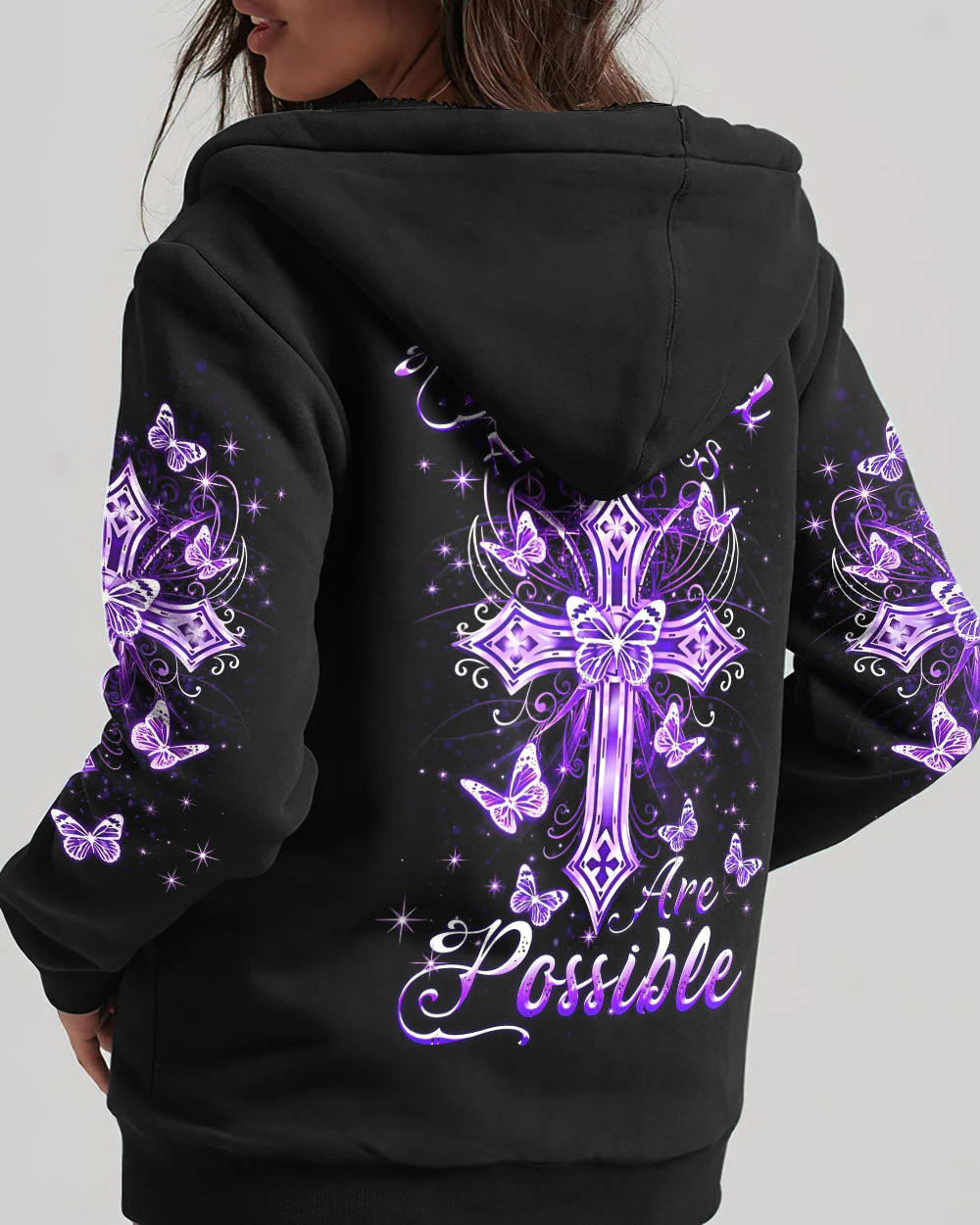 With God All Things Are Possible Women's All Over Print Shirt - 2109233 - Image 5