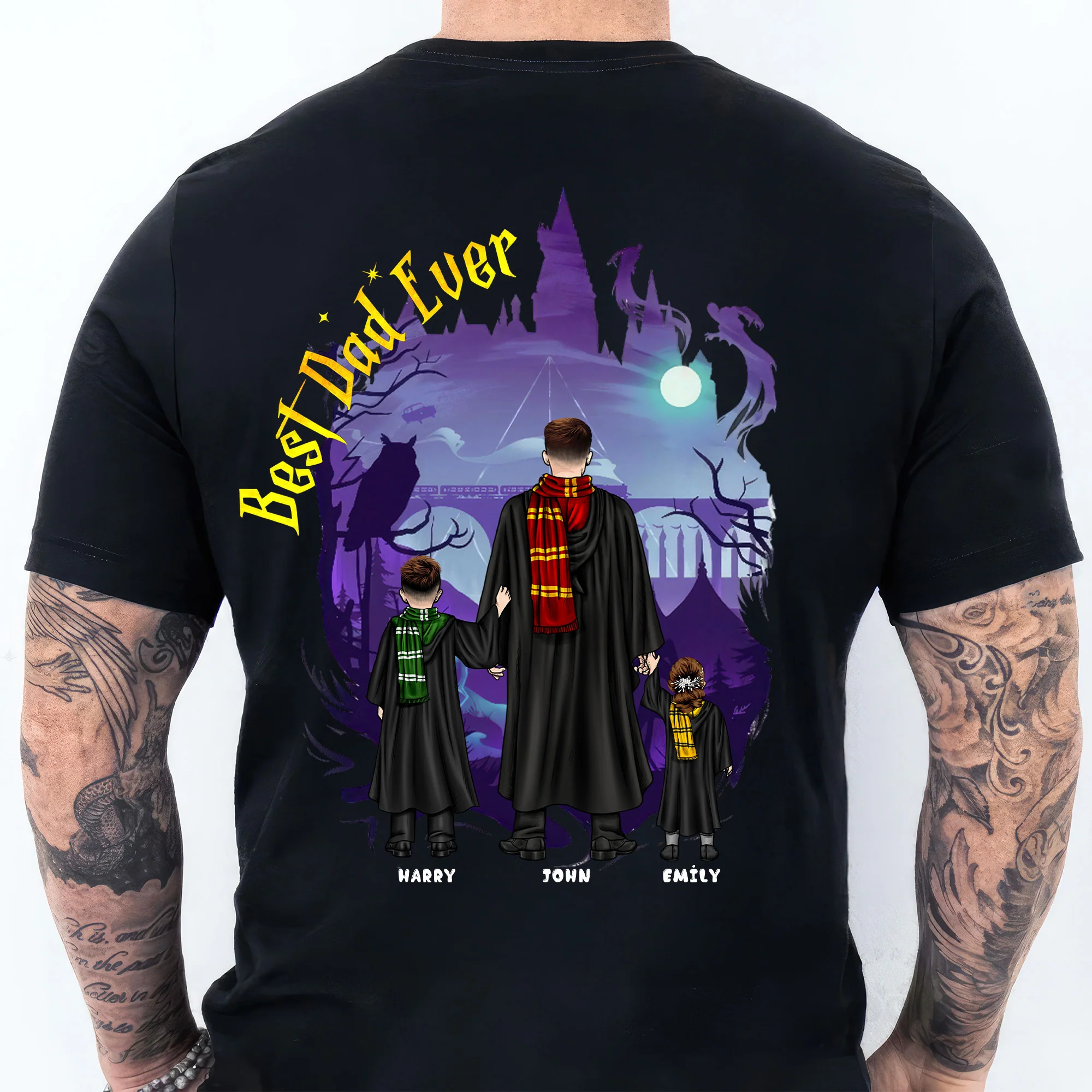 HaPo Wizard And Witch  Best Dad Ever Manager Of Mischief - Personalized Shirt 2 Side - Gift For Dad, Father's Day | CL25 NA94 - Image 5