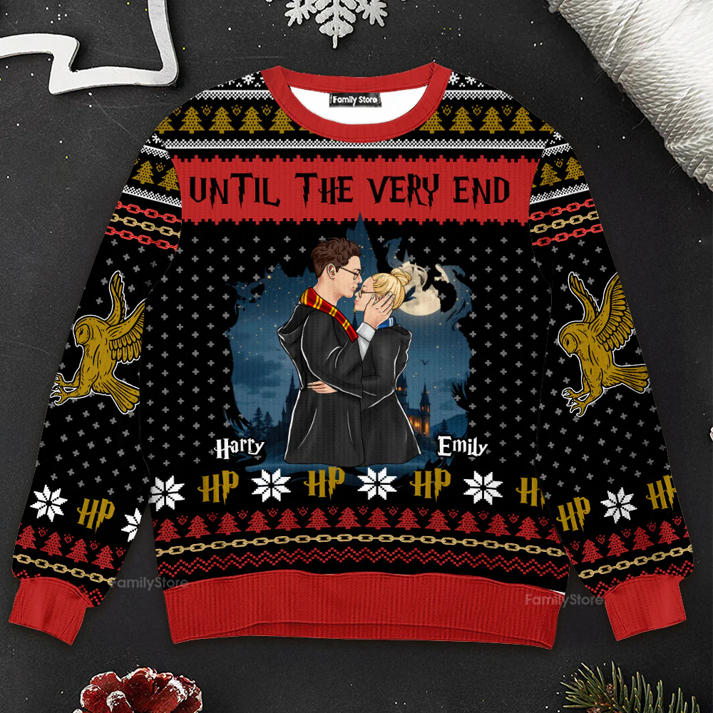 Wizard And Witch Until The Very End - Personalized Ugly Christmas Sweater | CL20 NL122 - Image 3