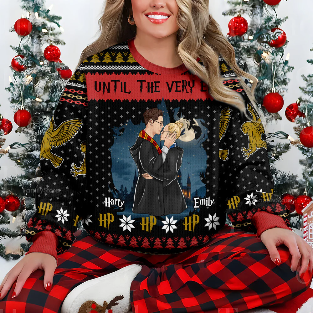 Wizard And Witch Until The Very End - Personalized Ugly Christmas Sweater | CL20 NL122 - Image 4