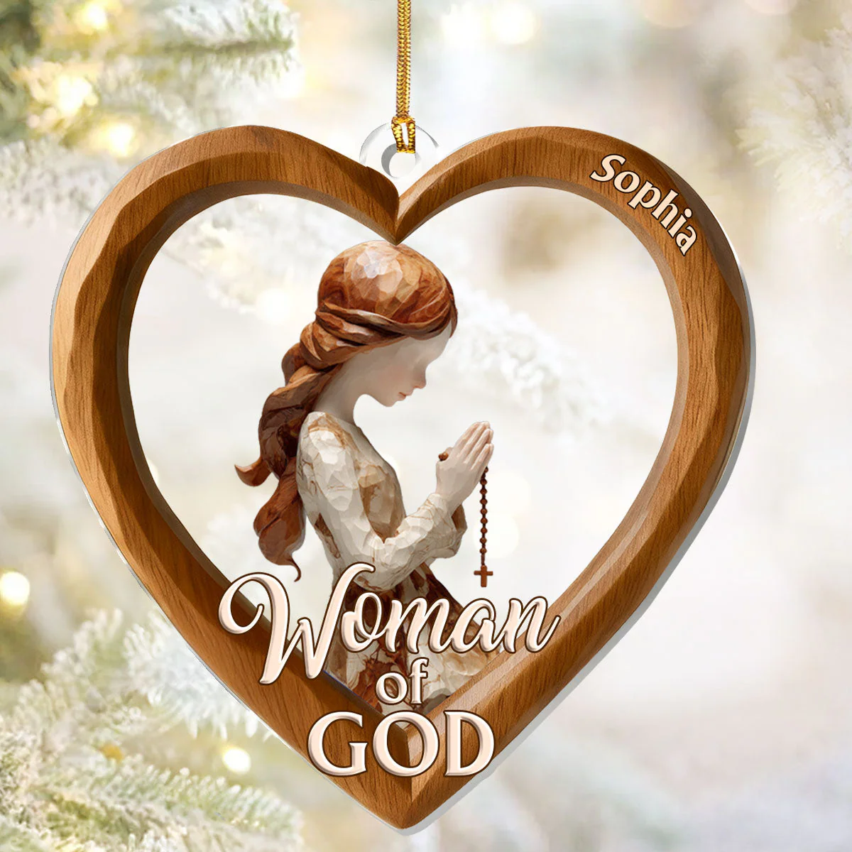 Woman Of God - Personalized 1-Layer Acrylic Ornament HL128