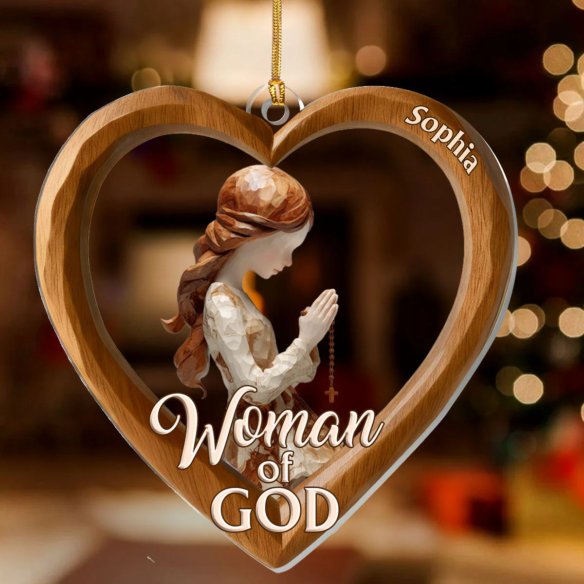Woman Of God - Personalized 1-Layer Acrylic Ornament HL128 - Image 2