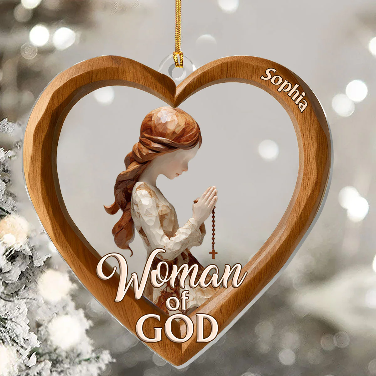 Woman Of God - Personalized 1-Layer Acrylic Ornament HL128 - Image 5