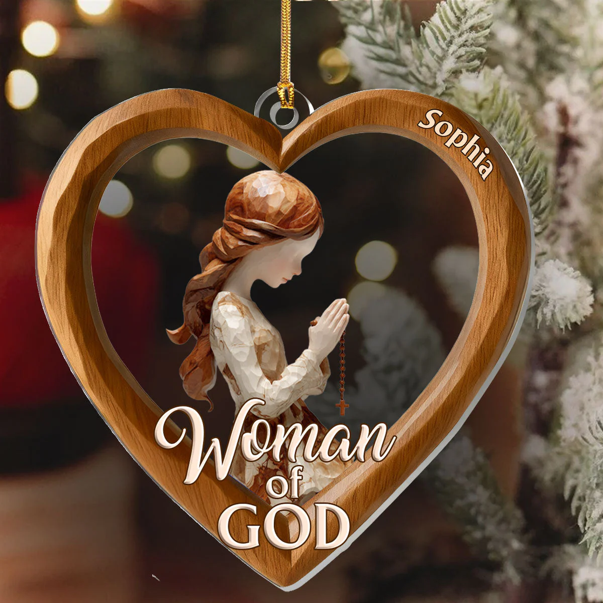 Woman Of God - Personalized 1-Layer Acrylic Ornament HL128 - Image 6