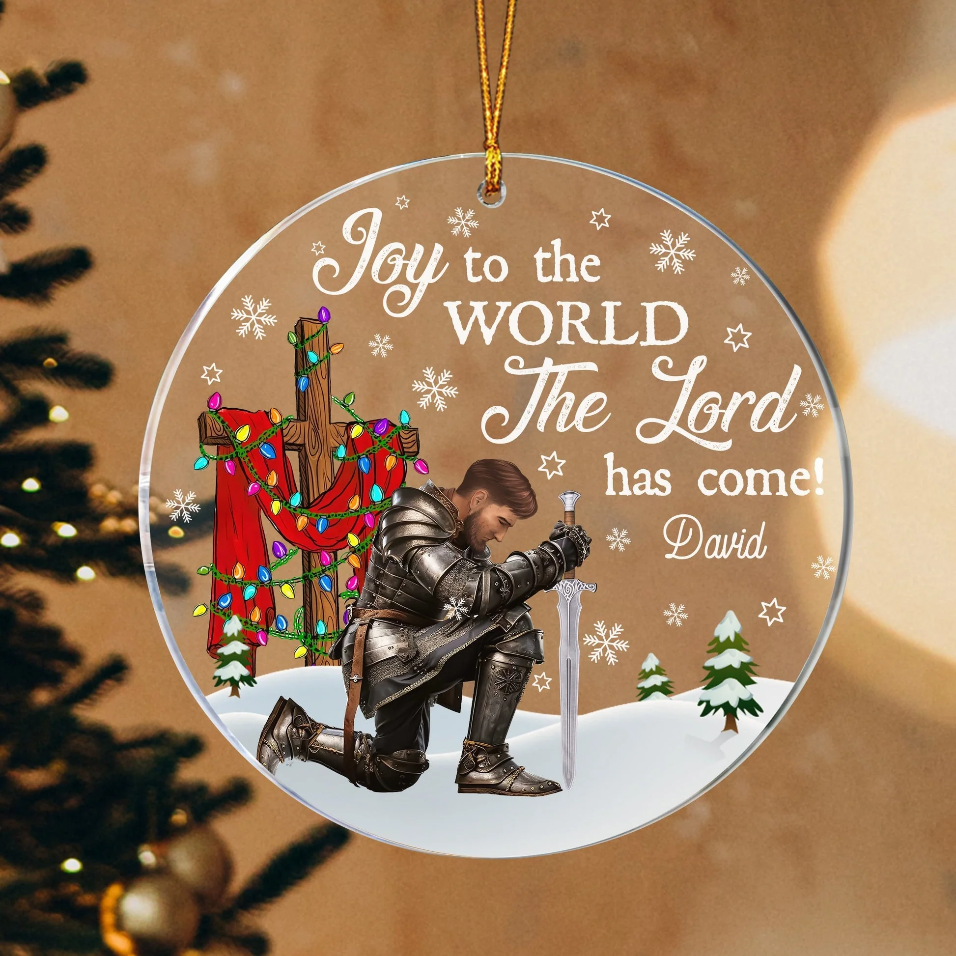 Woman Warrior Of God Joy To The World The Lord Has Come - Personalized Acrylic Ornament | CLGOD03 NL122 - Image 3