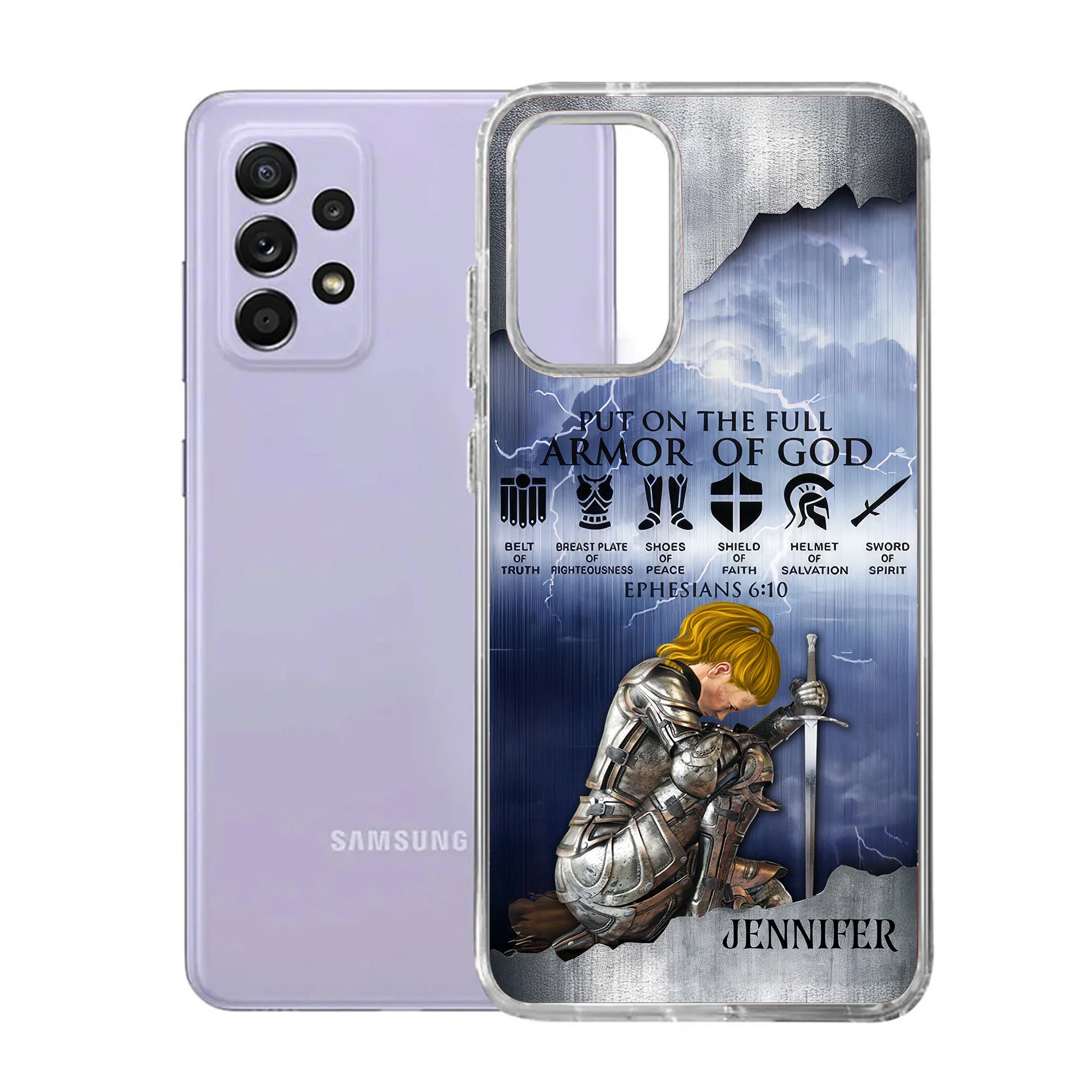 Woman Warrior of God Put On The Full Armor Of God - Personalized Phone Case | CLGO03 TD118 - Image 6