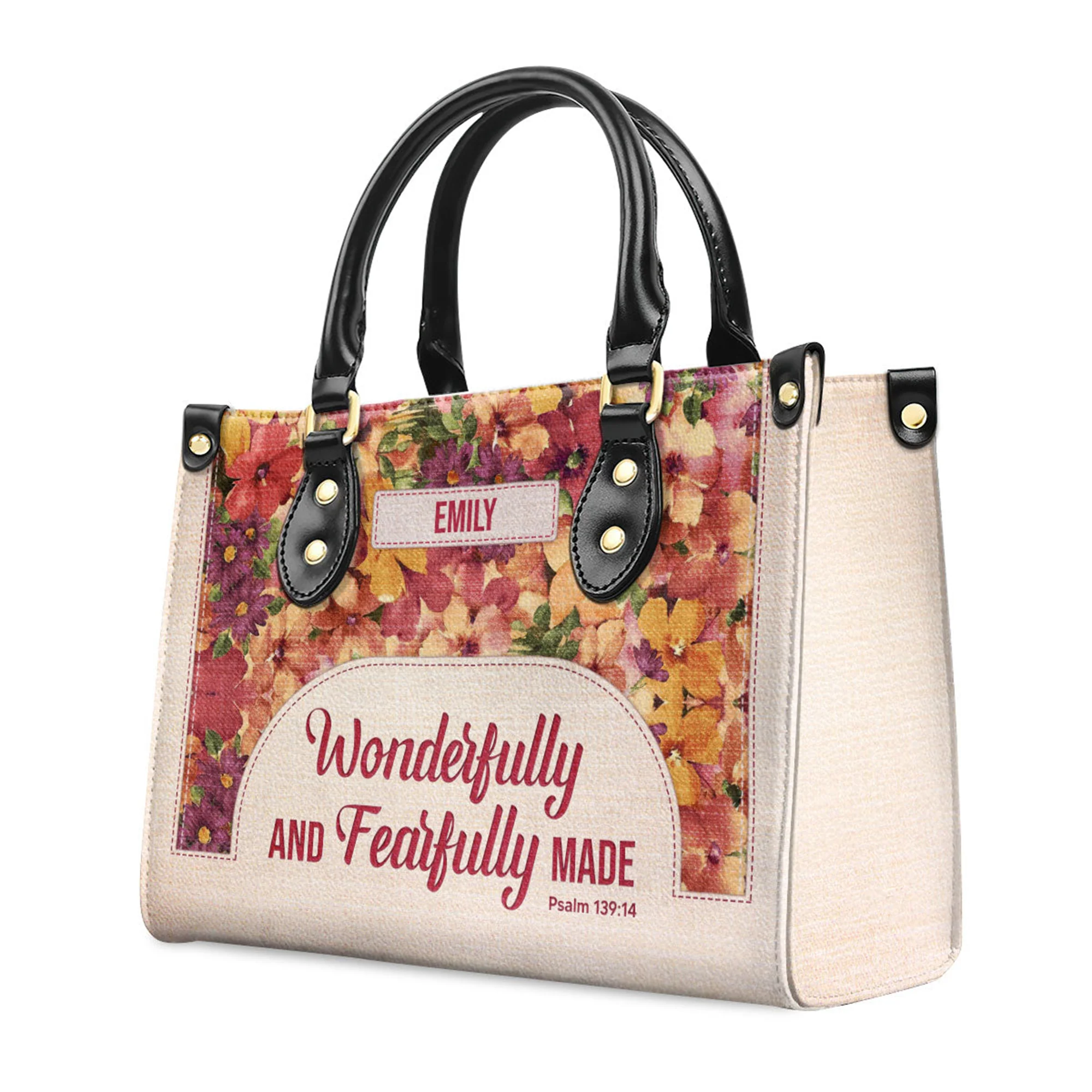 Wonderfully And Fearfully Made Psalm 13914 - Awesome Personalized Leather Handbag - AT4081221 - Image 3