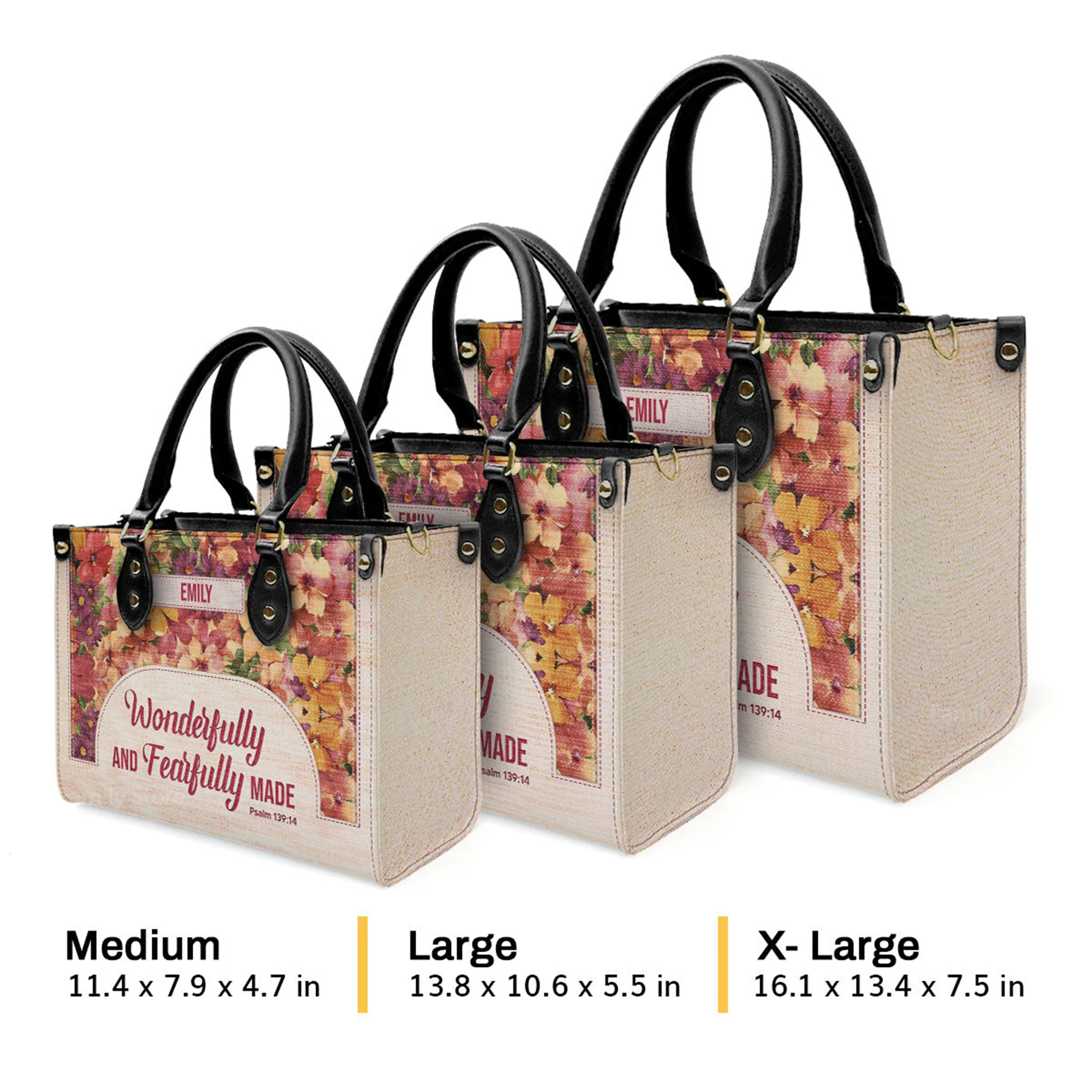 Wonderfully And Fearfully Made Psalm 13914 - Awesome Personalized Leather Handbag - AT4081221 - Image 4