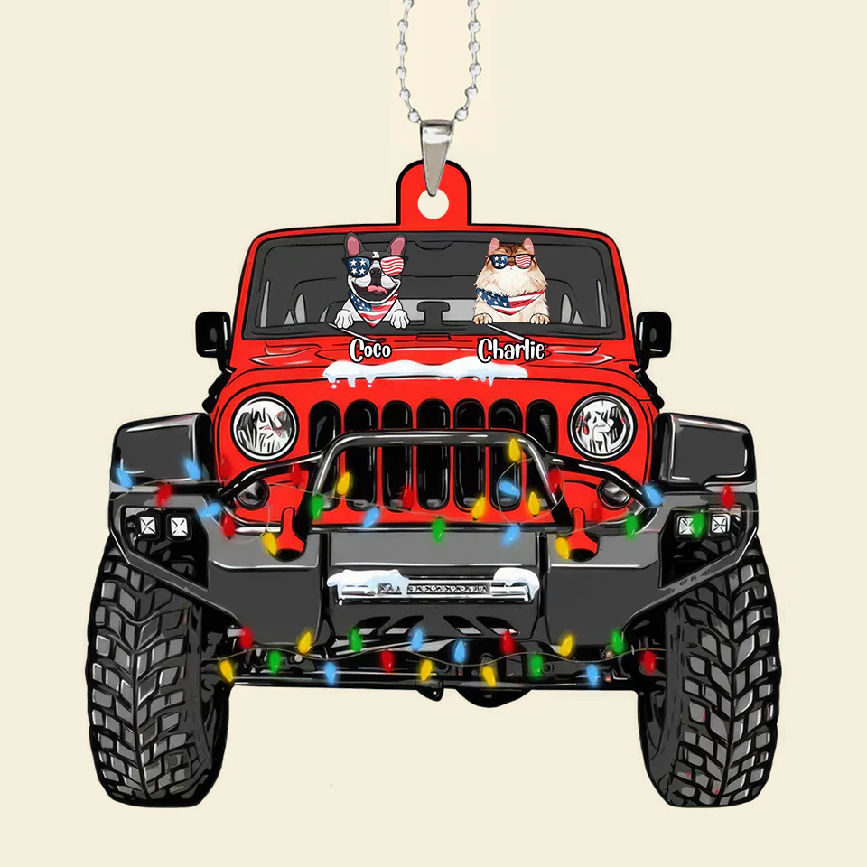 Woof Woof Meow Meow We're Driving A Car - Gift For Pet Lovers - Personalized Car Hanging Ornament - CL12 NA94 - Image 3