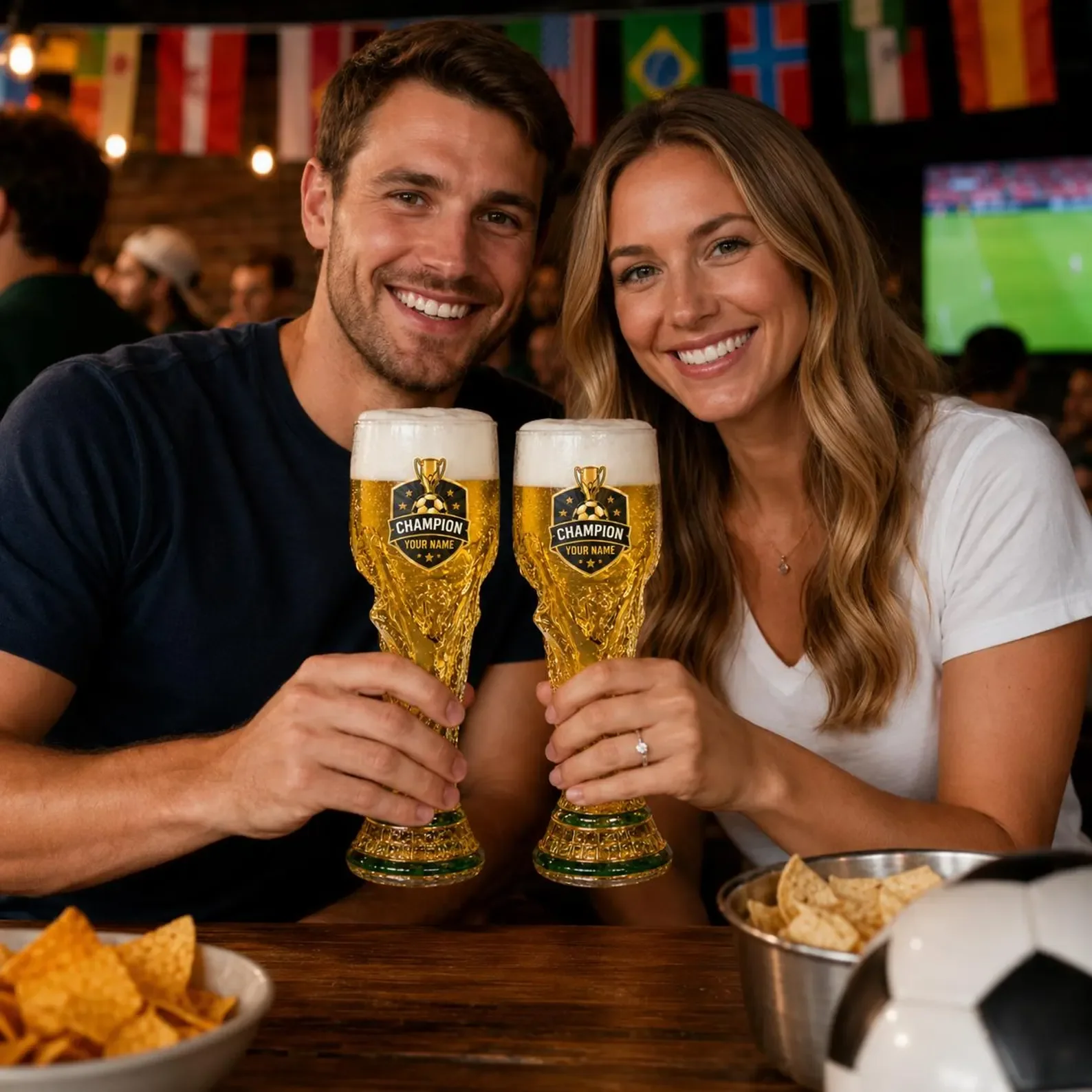 World Football Champion Cup Final Match Day 2026 - Personalized Trophy Beer Glass - Gifts For Sport Fans, Soccer Lovers - Image 5