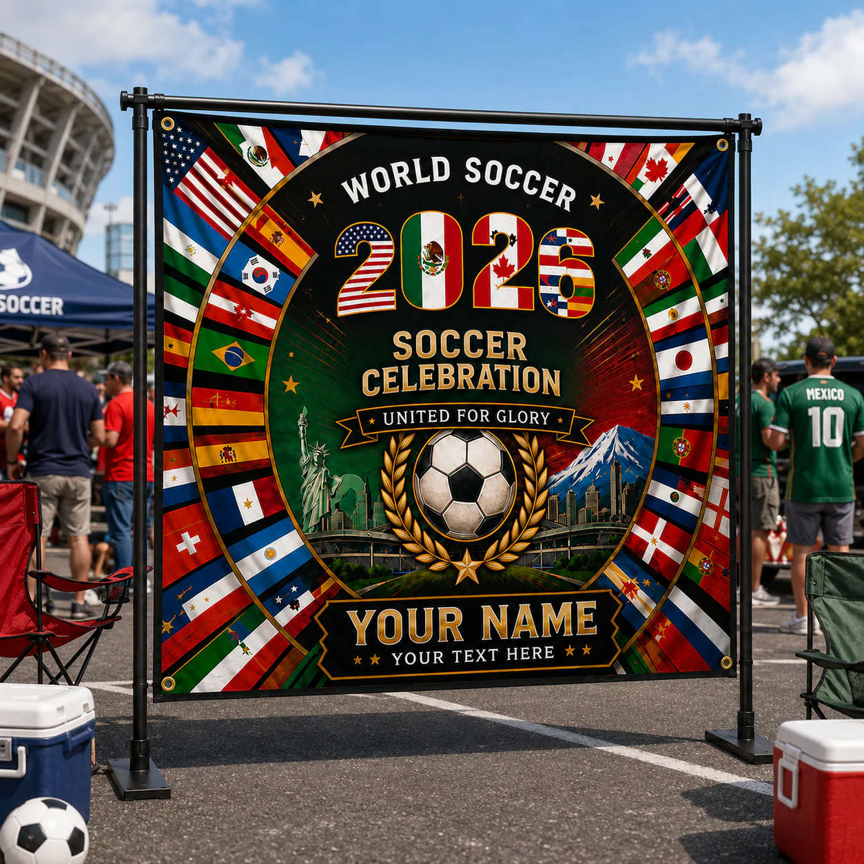 World Soccer 2026 Celebration Country Flag - Personalized Backdrop - Gift For Soccer Fans - Image 3