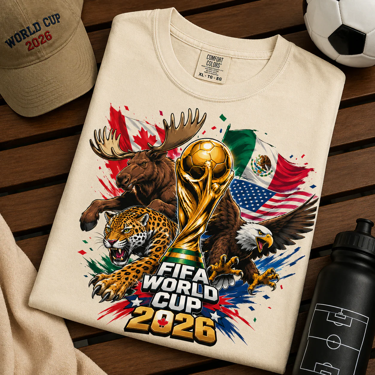 World Soccer Championship Moose Jaguar Eagle 2026 - Comfort Shirt - Gift For Soccer Fans - Image 2