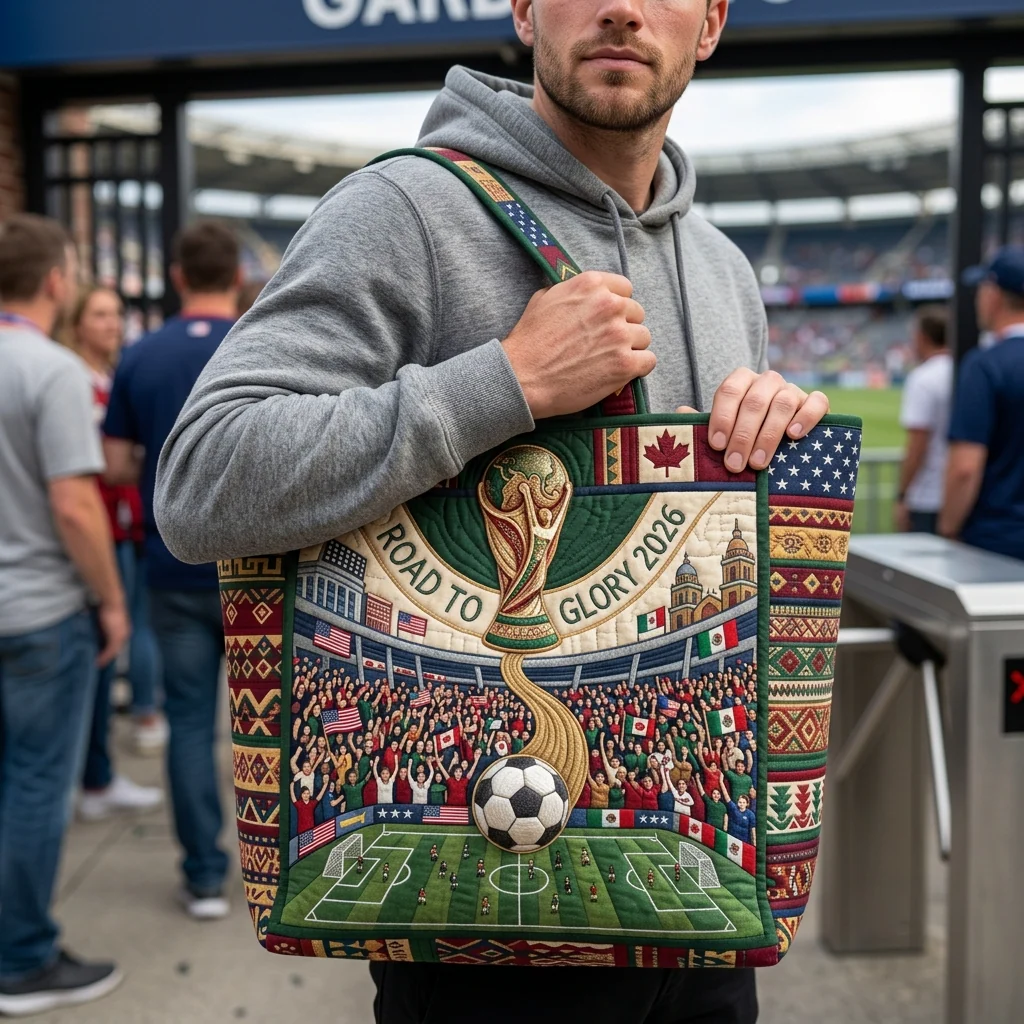 World Soccer Championship Road To Glory 2026 - Quilted Tote Bag - Gift For Fan - Image 5