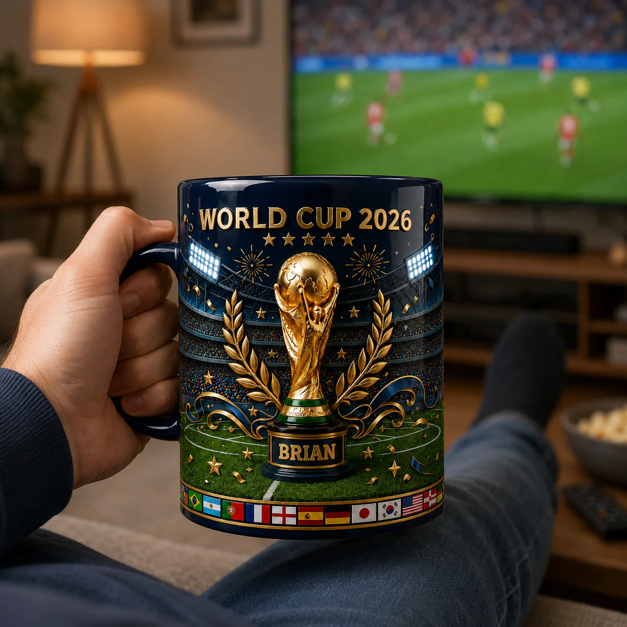 World Soccer Cup 2026 Laurel Wreath - Personalized Accent Mug - Gift For Soccer Fans - Image 4