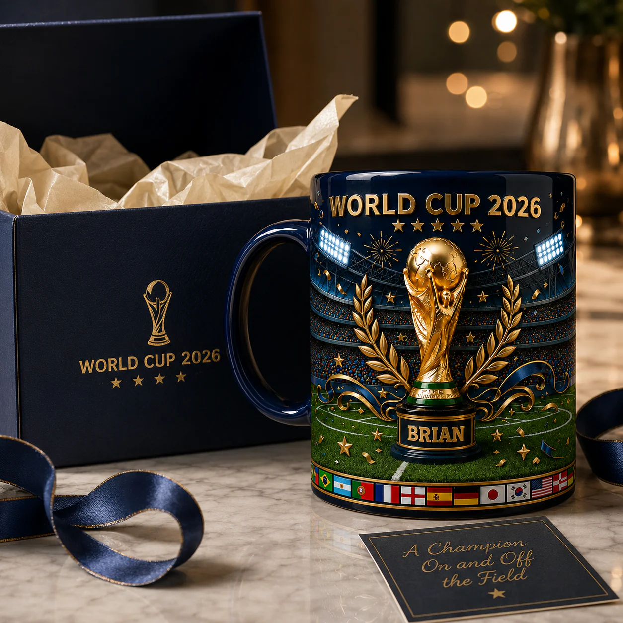 World Soccer Cup 2026 Laurel Wreath - Personalized Accent Mug - Gift For Soccer Fans - Image 5