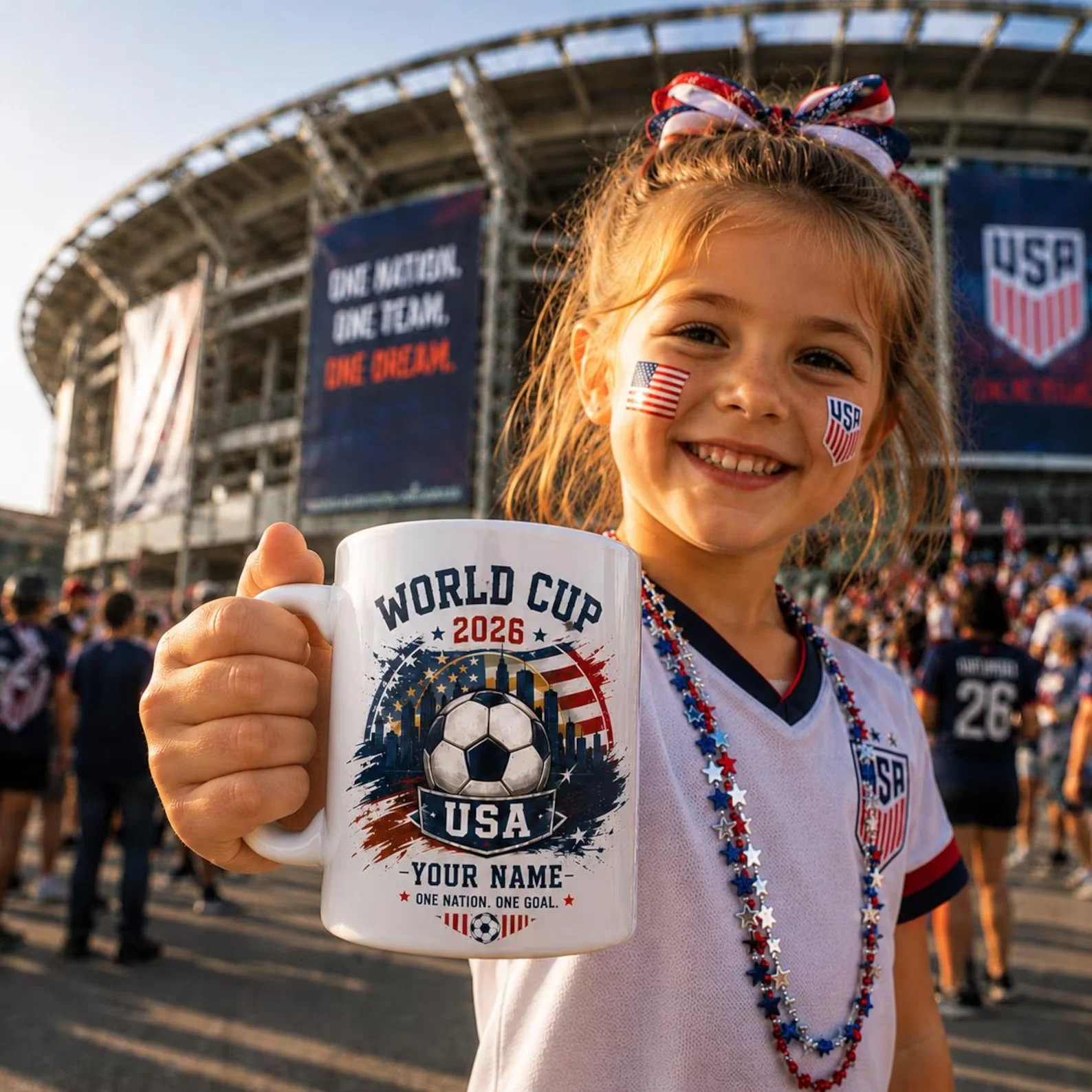 World Soccer Cup 2026 One Nation One Goal USA Flag - Personalized Mug - Gift For Fans - Image 2