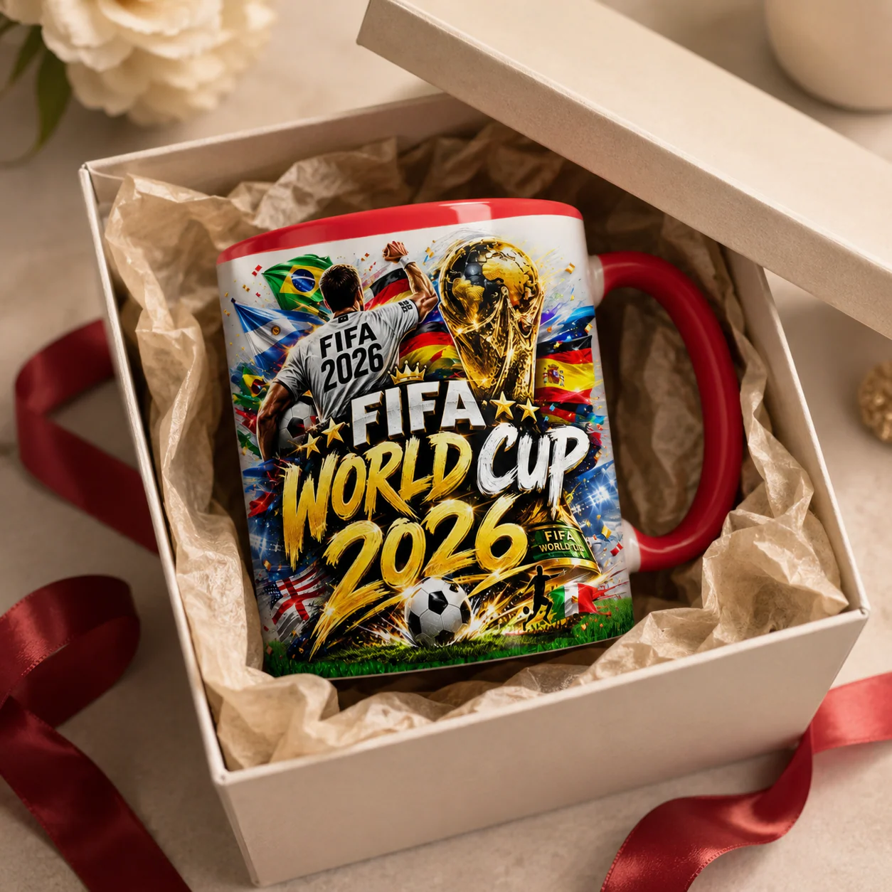World Soccer Cup 2026 Player Trophy Flags - Accent Mug - Gift For Soccer Fans - Image 6