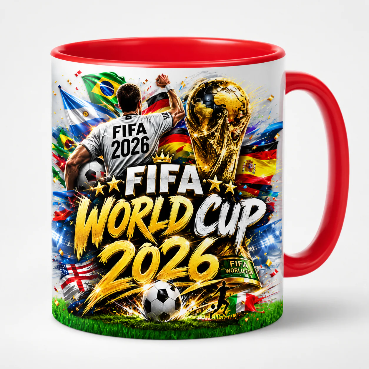 World Soccer Cup 2026 Player Trophy Flags - Accent Mug - Gift For Soccer Fans - Image 8