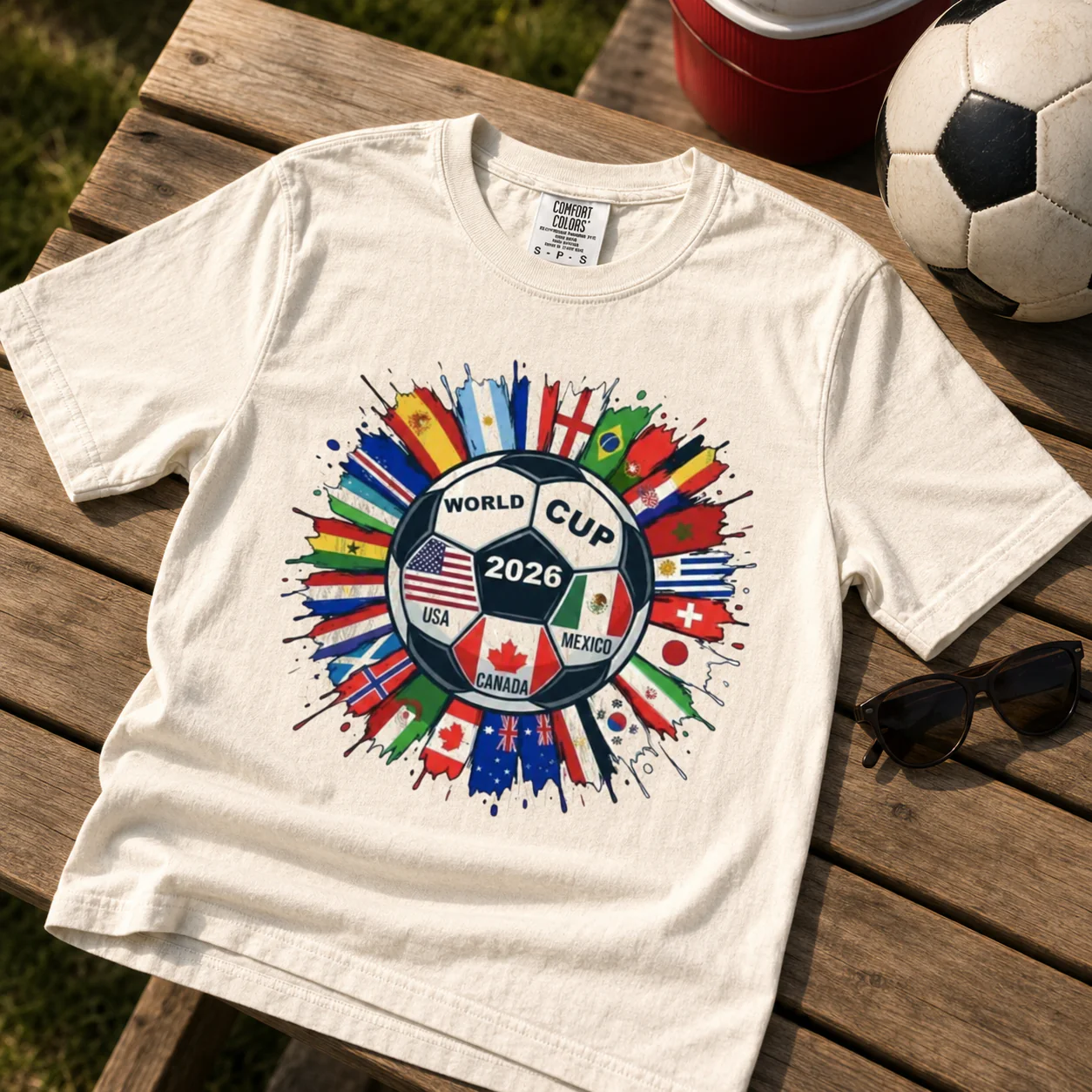 World Soccer Cup 2026 Three Host Countries Flags - Comfort Shirt - Gift For Soccer Fans