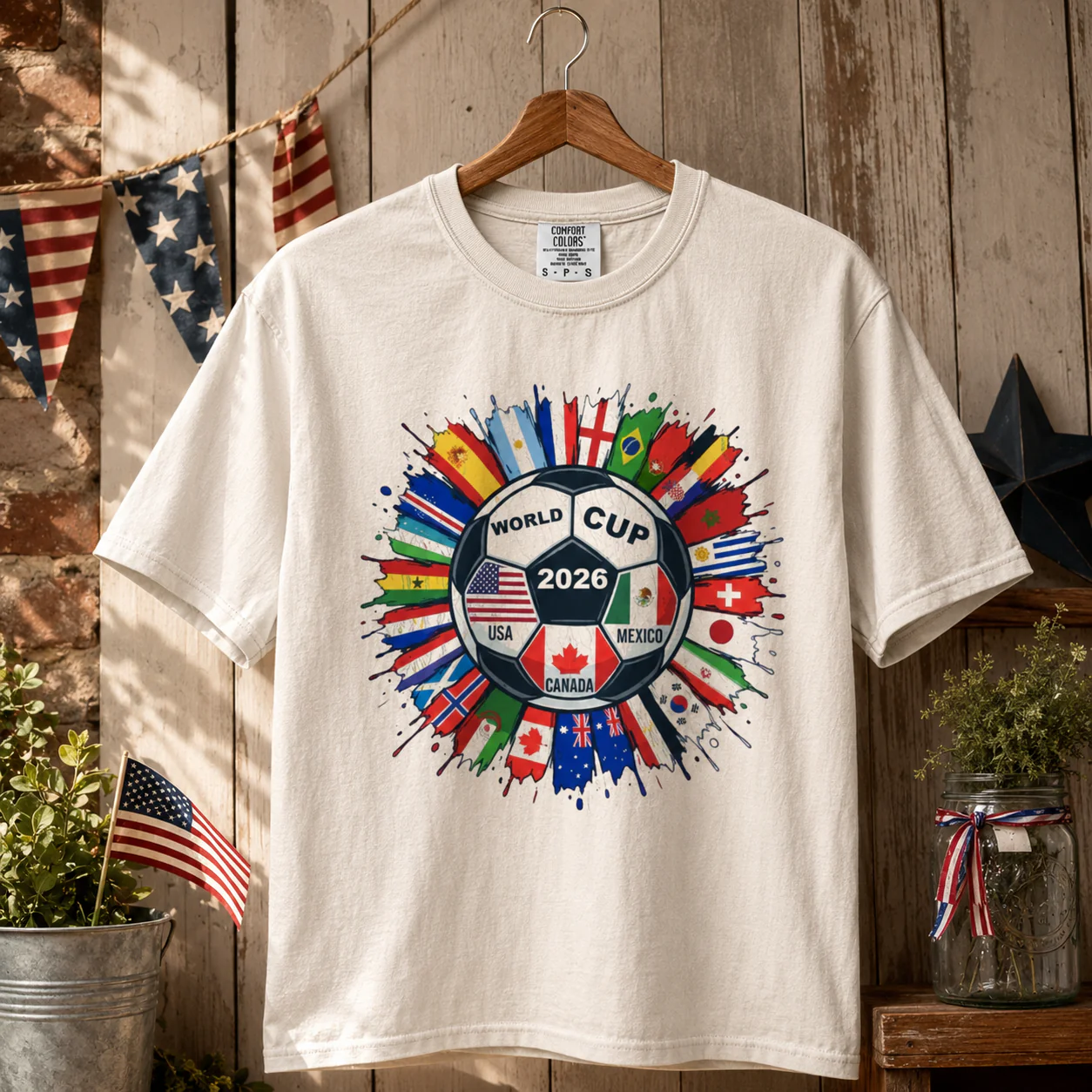 World Soccer Cup 2026 Three Host Countries Flags - Comfort Shirt - Gift For Soccer Fans - Image 3