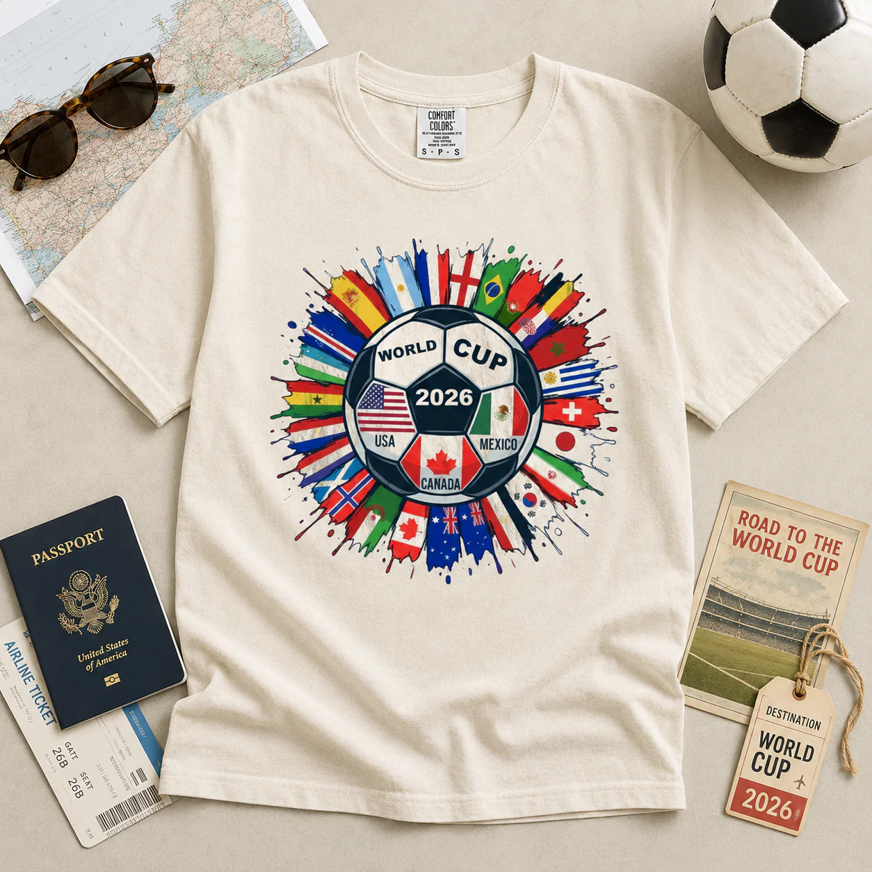 World Soccer Cup 2026 Three Host Countries Flags - Comfort Shirt - Gift For Soccer Fans - Image 6