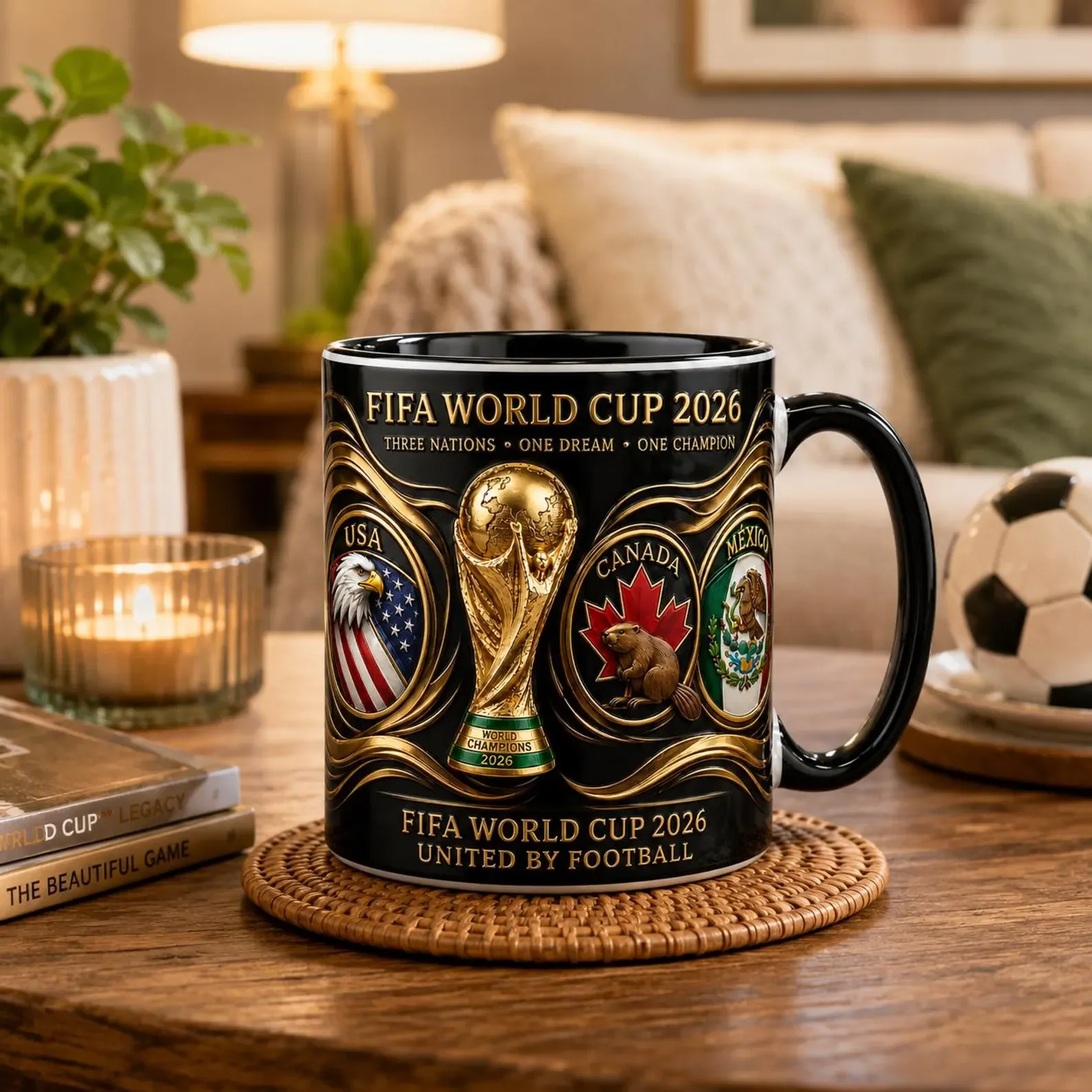 World Soccer Cup 2026 United By Football - Personalized Accent Mug - Gift For Soccer Lovers - Image 2