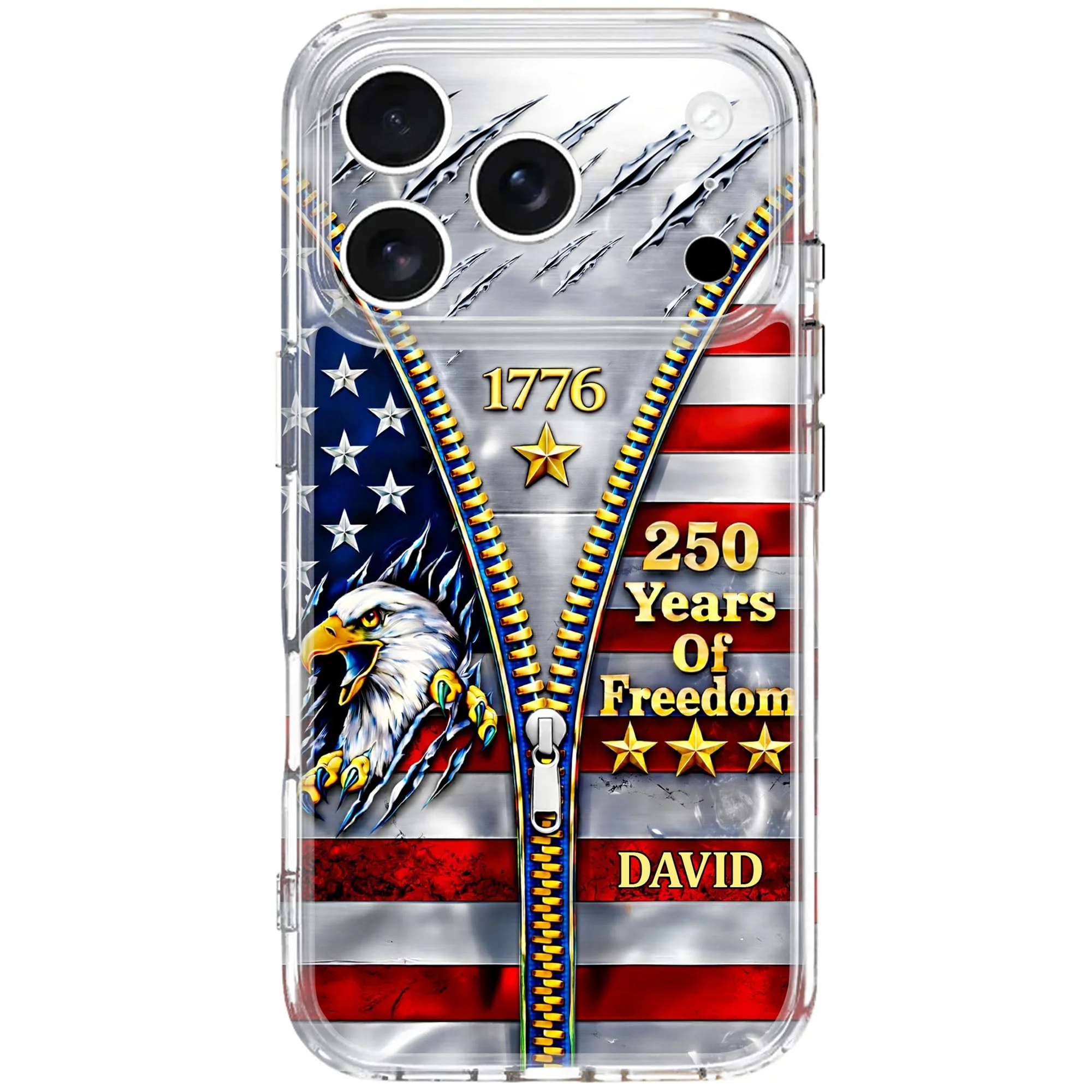 Years Of Freedom American Flag Eagle With Zipper - Personalized Phone Case - Gift For Patriots - Image 8