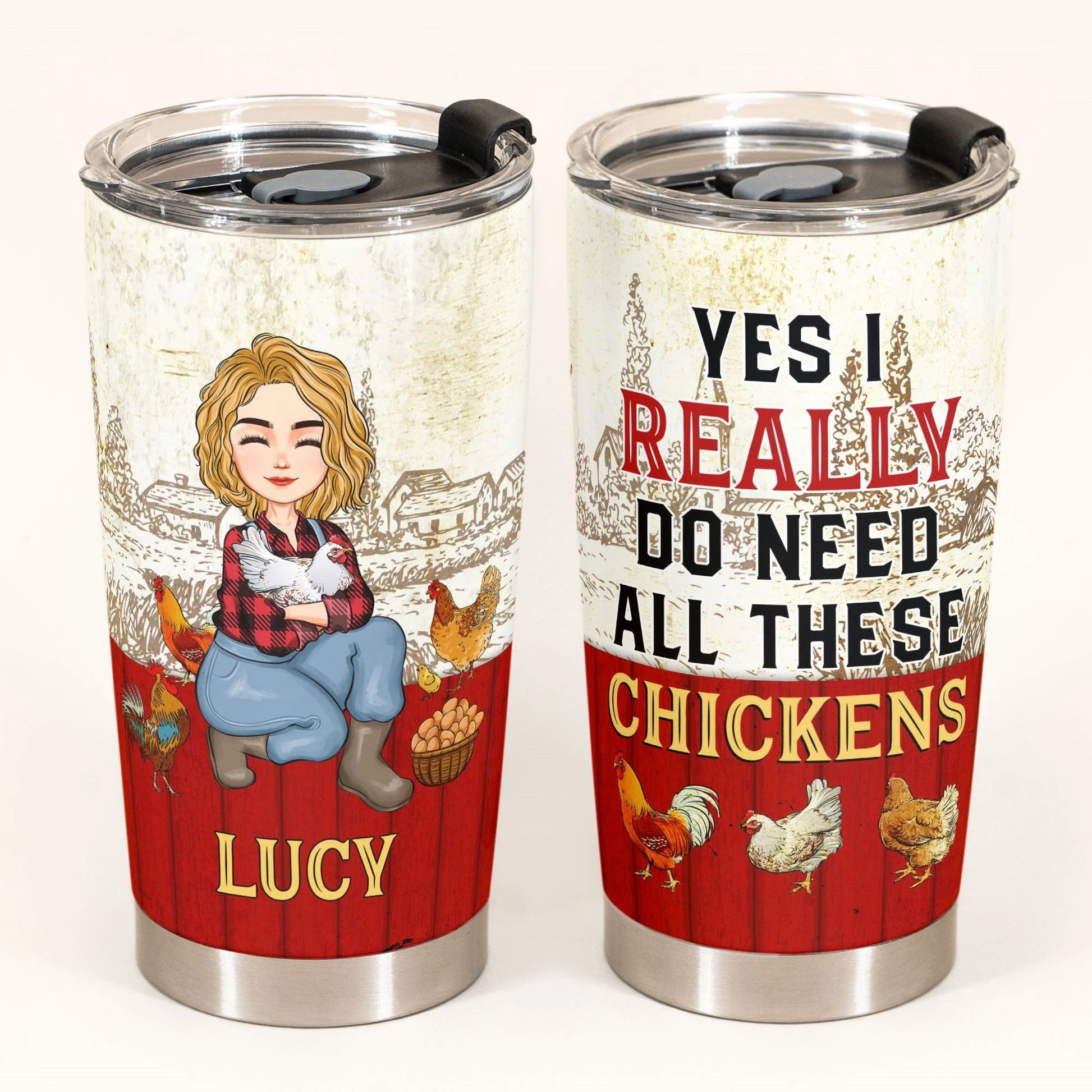 Yes I Really Do Need All These Chickens  - Personalized Stainless Steel Tumbler - Gift For Mom, Grandma, Mothers Day, Farmers | GR17 NA94 - Image 2