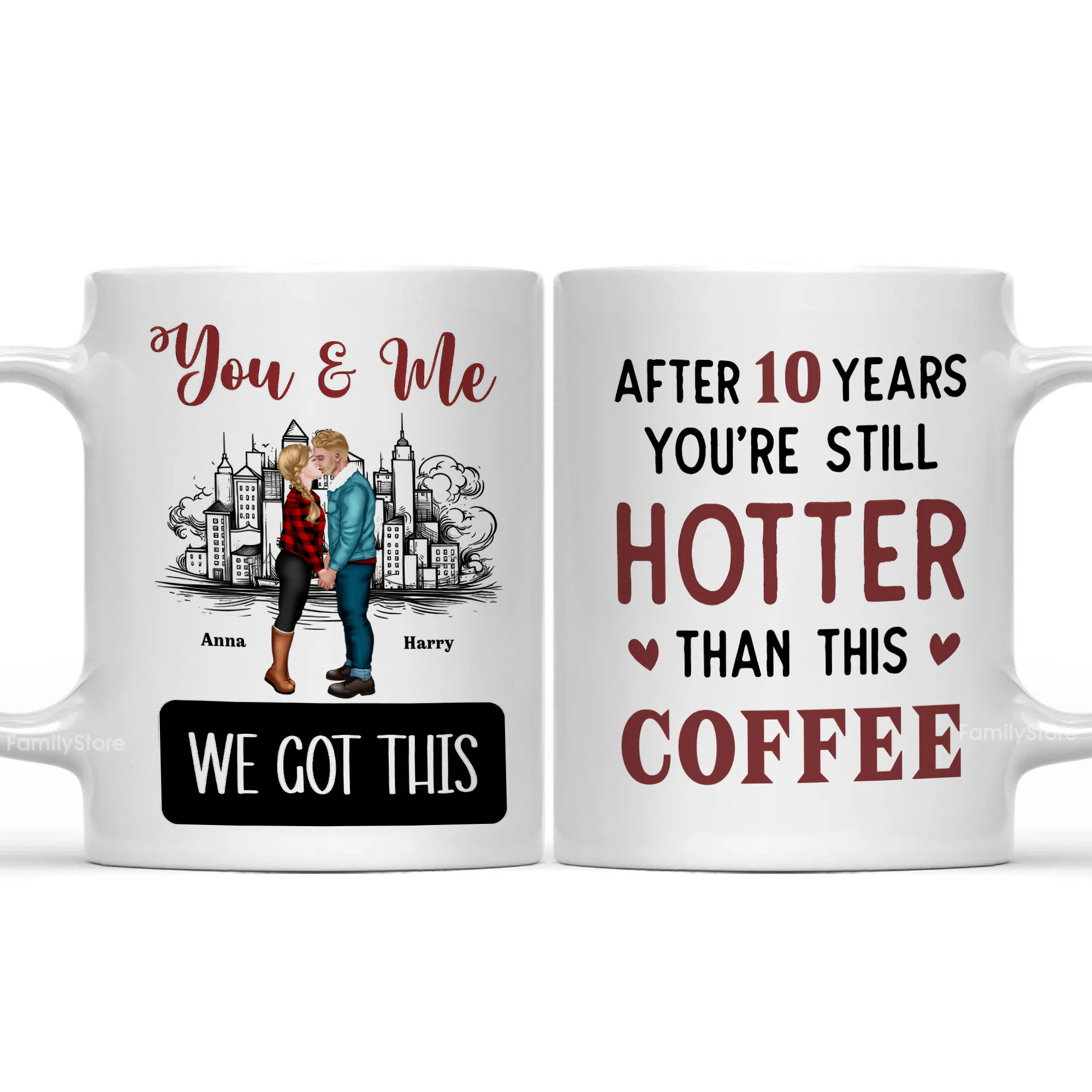 You And Me After 20 Years You're Still Hotter Than This Coffee - Personalized Ceramic Mug - Gift For Couple, Husband Wife - CL30 NH96 - Image 3