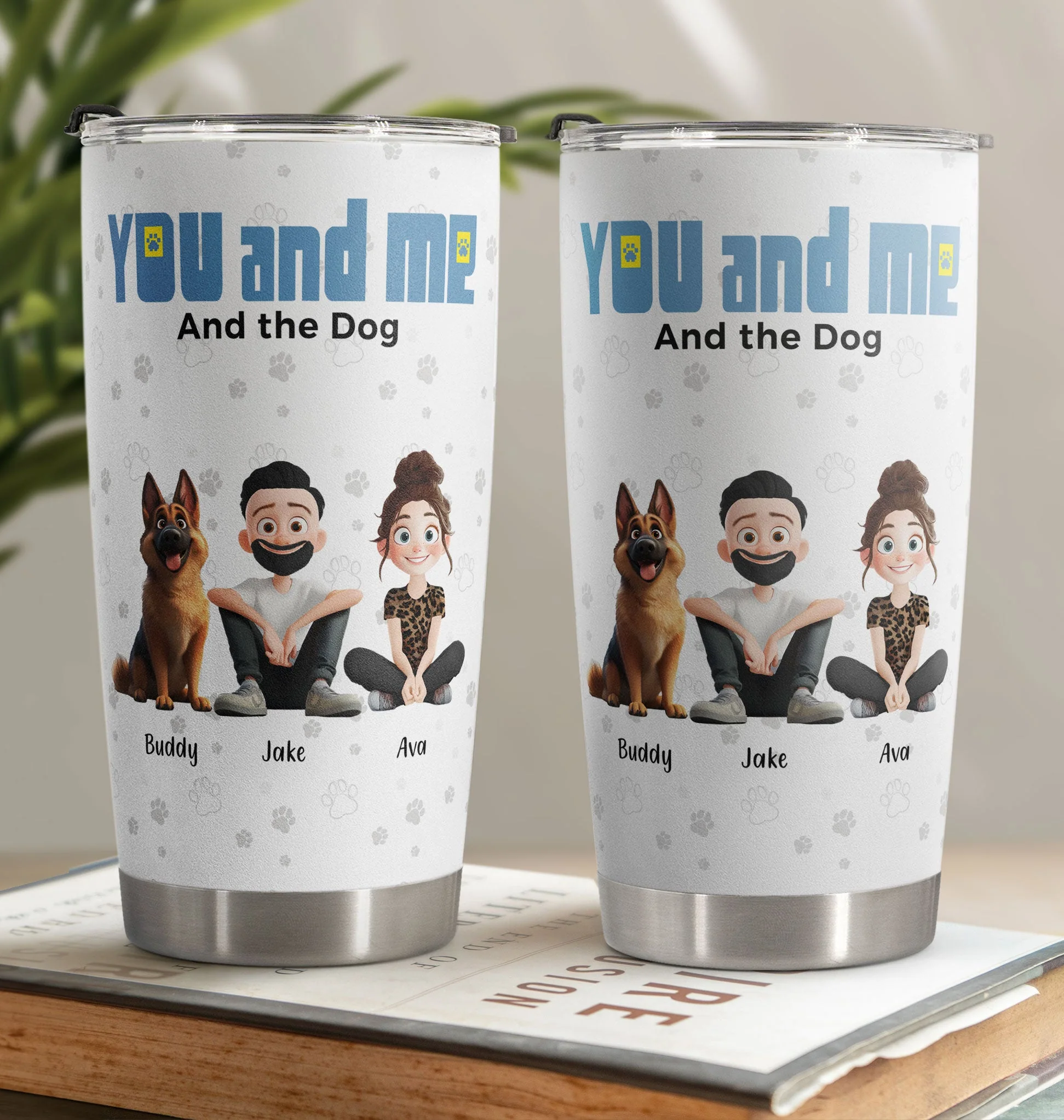 You And Me We Are Pet Parents Cartoon Pet - Personalized Tumbler Cup - Gift for Pet Owners, Pet Lovers, Dog Mom, Cat Mom | CLP15 NH96 - Image 2