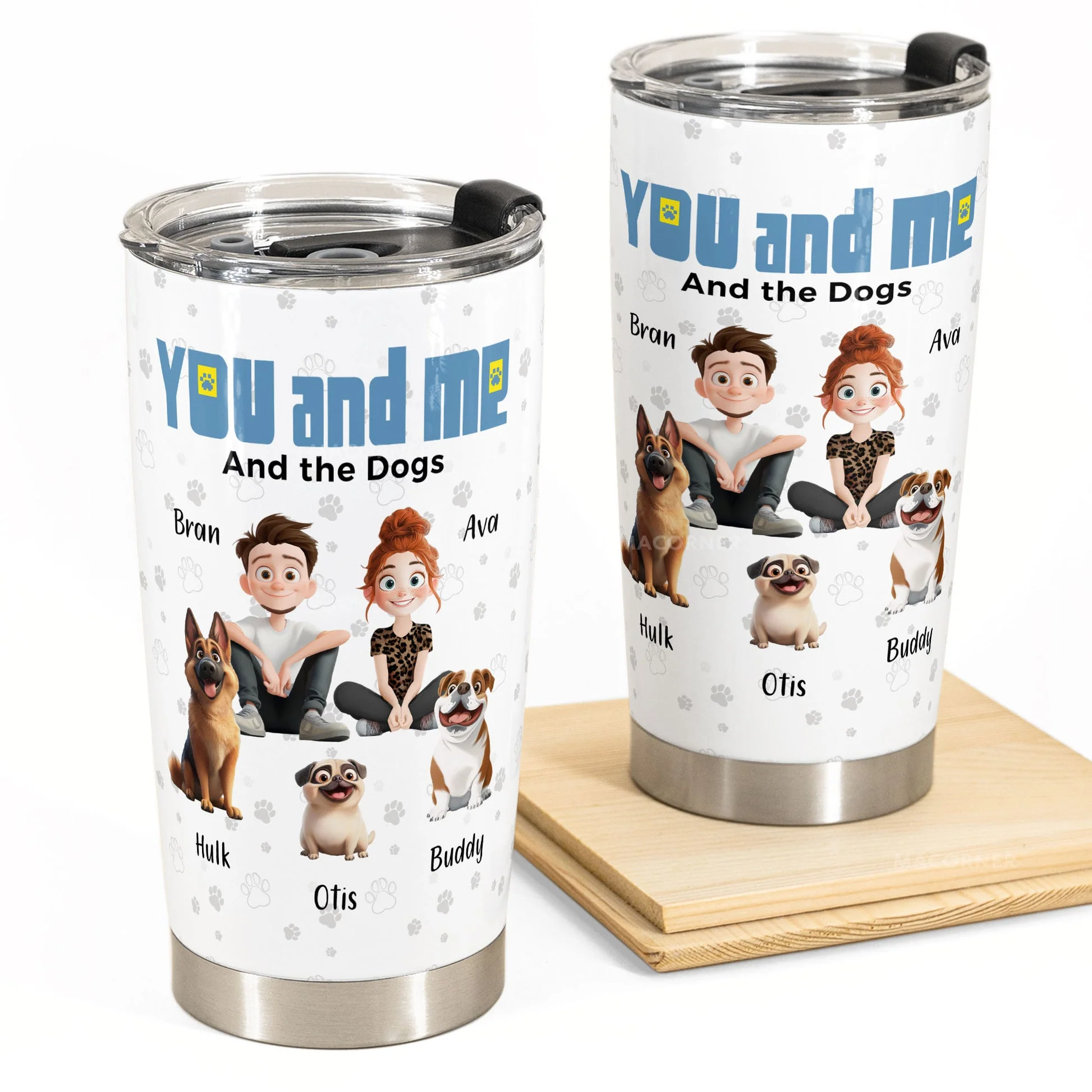 You And Me We Are Pet Parents Cartoon Pet - Personalized Tumbler Cup - Gift for Pet Owners, Pet Lovers, Dog Mom, Cat Mom | CLP15 NH96 - Image 3