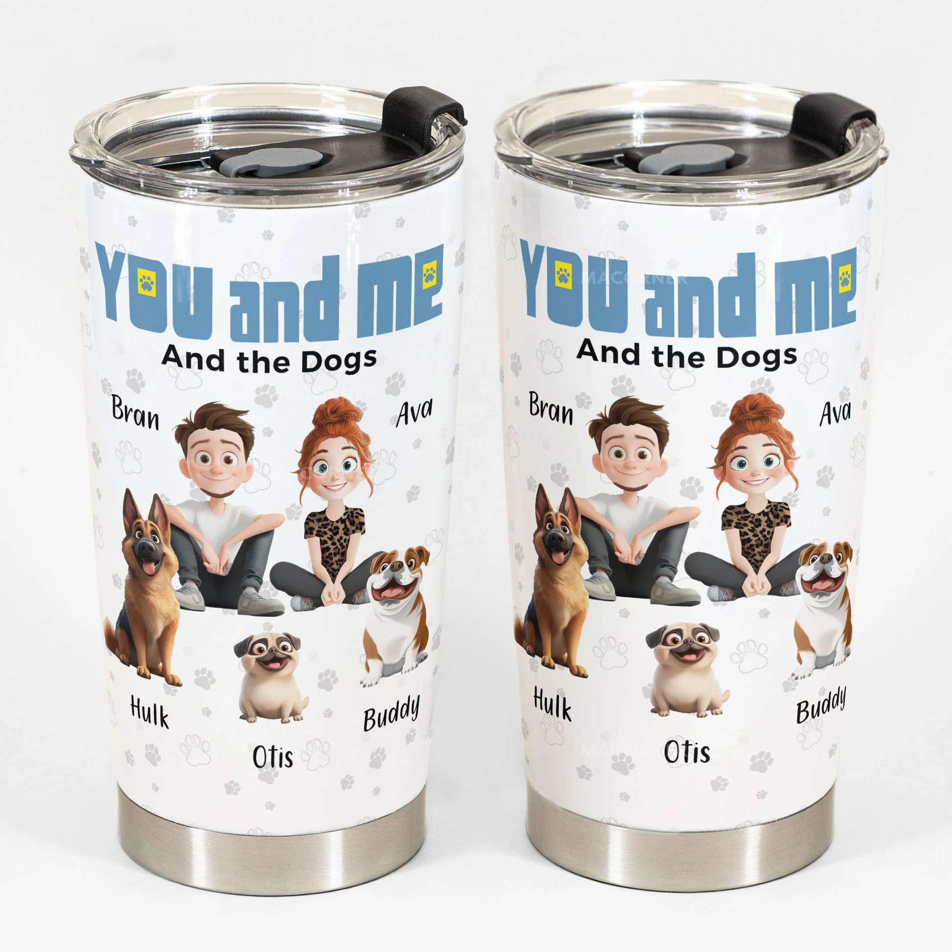 You And Me We Are Pet Parents Cartoon Pet - Personalized Tumbler Cup - Gift for Pet Owners, Pet Lovers, Dog Mom, Cat Mom | CLP15 NH96 - Image 4
