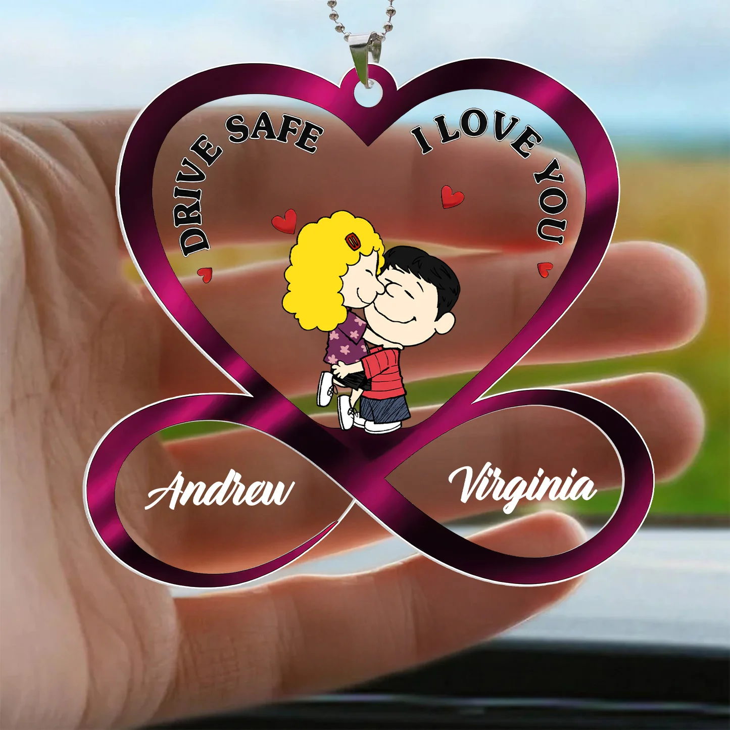 You And Me, We Got This Peanut - Personalized Car Ornament - Gift For Couple, Husband Wife | GR8 NH96 - Image 2