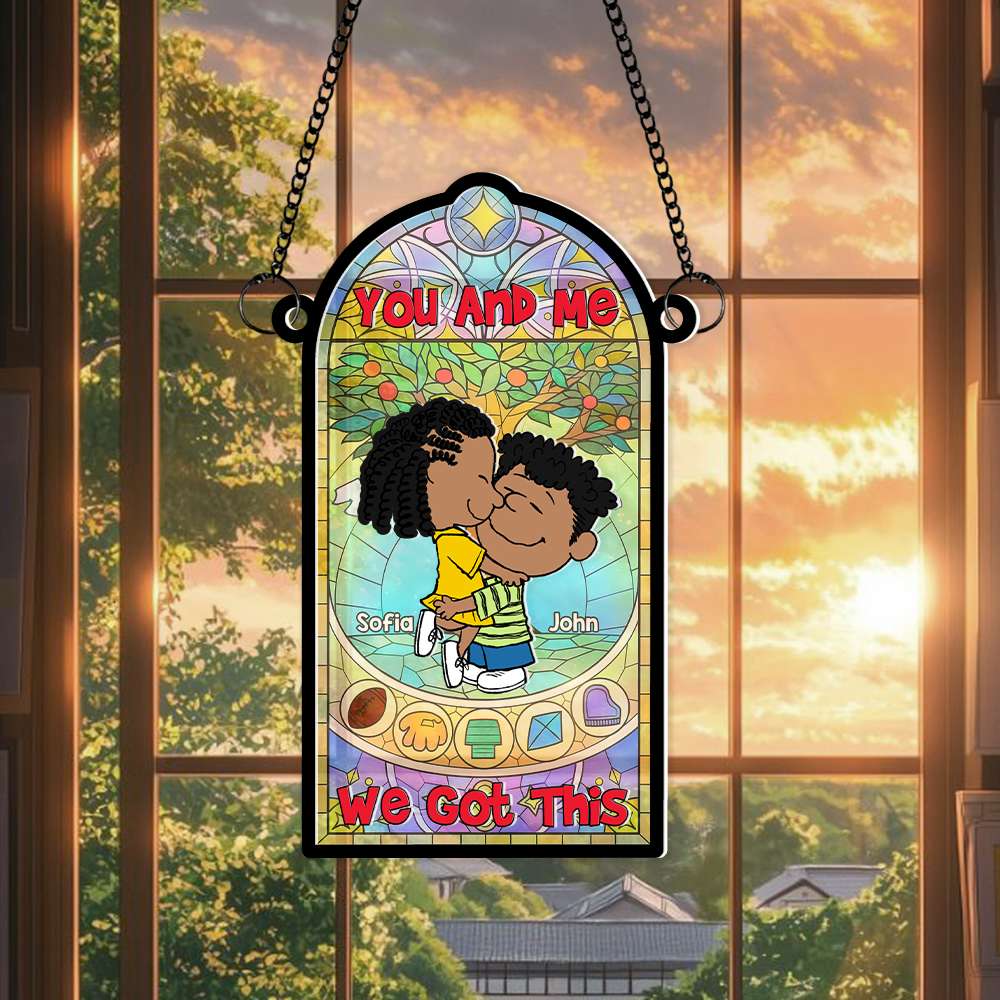 You And Me We Got This Peanut - Personalized Window Hanging Suncatcher Ornament - Gift For Couple, Husband Wife | GR8 NH96 - Image 3