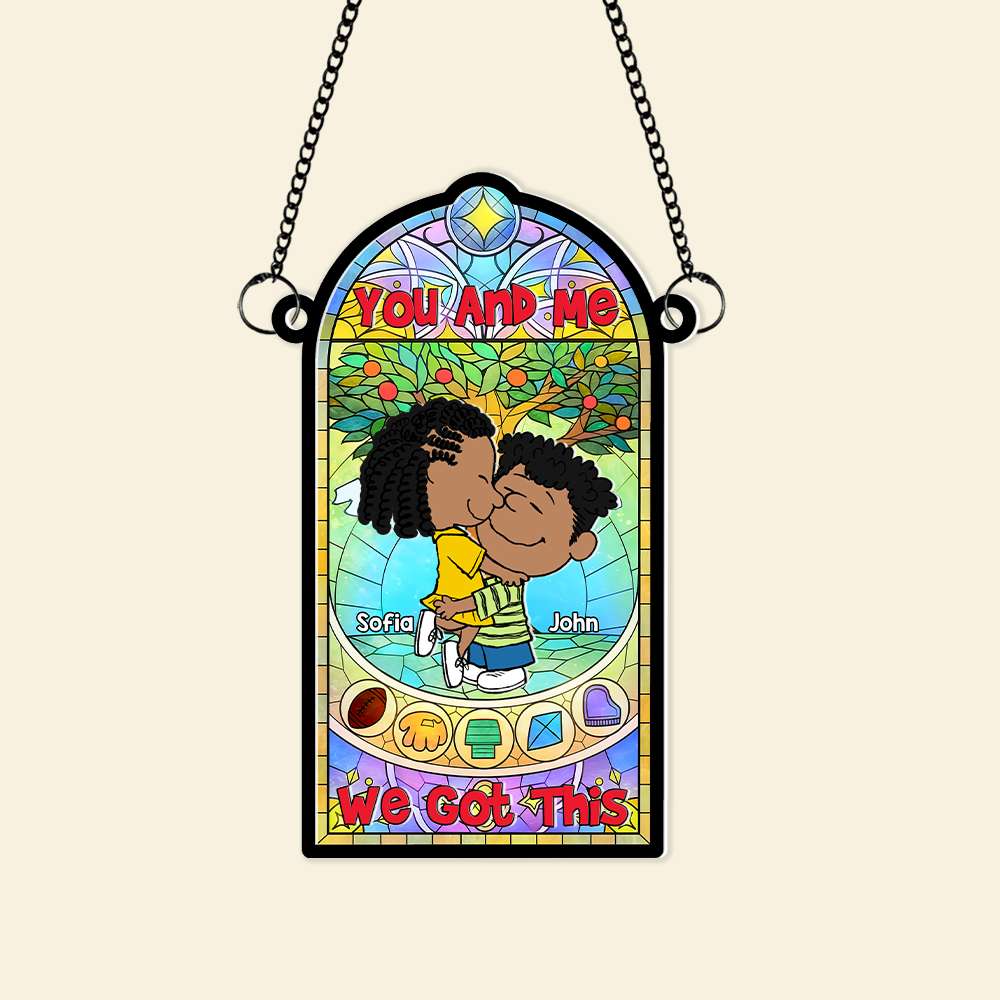 You And Me We Got This Peanut - Personalized Window Hanging Suncatcher Ornament - Gift For Couple, Husband Wife | GR8 NH96 - Image 4