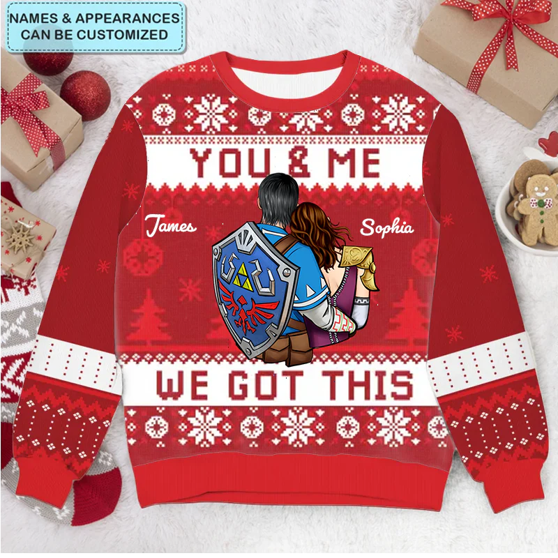 Zelda You And Me We Got This - Personalized Custom Ugly Sweatshirt Zelda - Christmas Gift For Couple, Wife, Husband, Family Members - CL32 PT - Image 2
