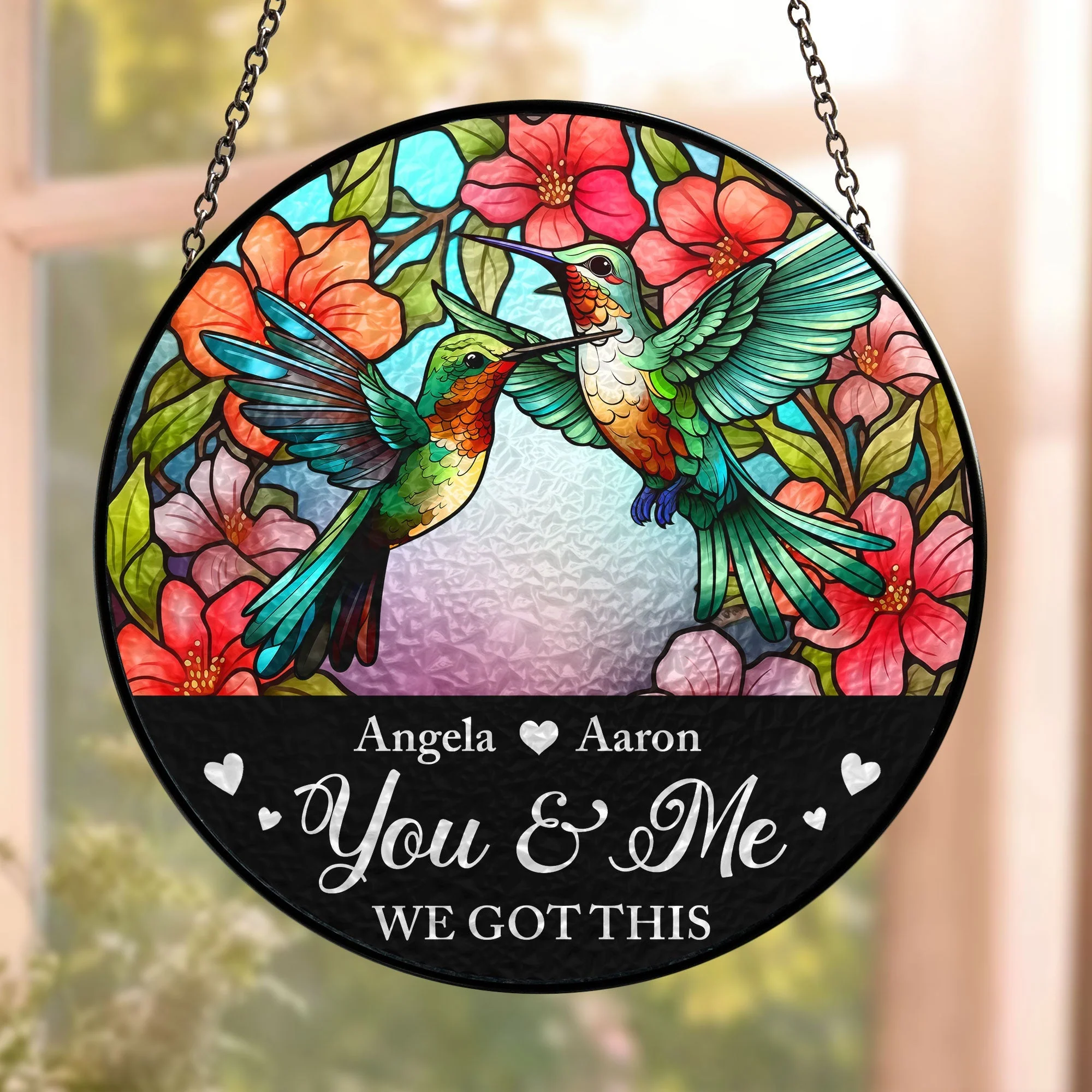 You And Me We Got This - Personalized Stained Glass Window Hanging Suncatcher - Gift For Couples | NA94