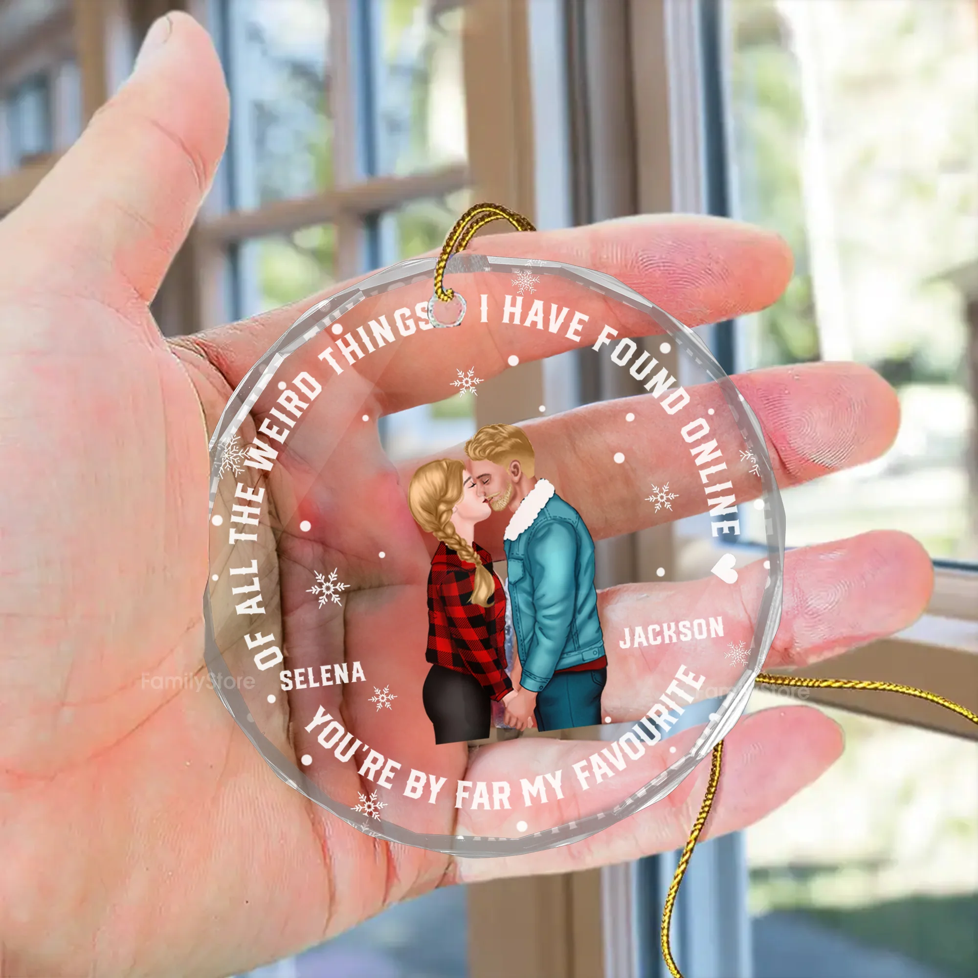 You Are By Far My Favorite - Gift for Couples, Wedding - Personalized Glass Ornament - CL30 NH96 - Image 5