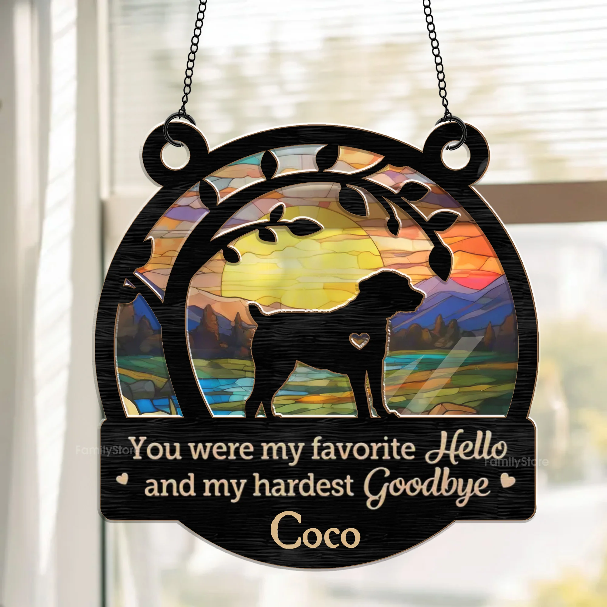 You Are My Favorite Hello - Memorial Gift For Pet Lovers - Personalized Window Hanging Window Hanging Suncatcher Ornament - CLP05 NA94